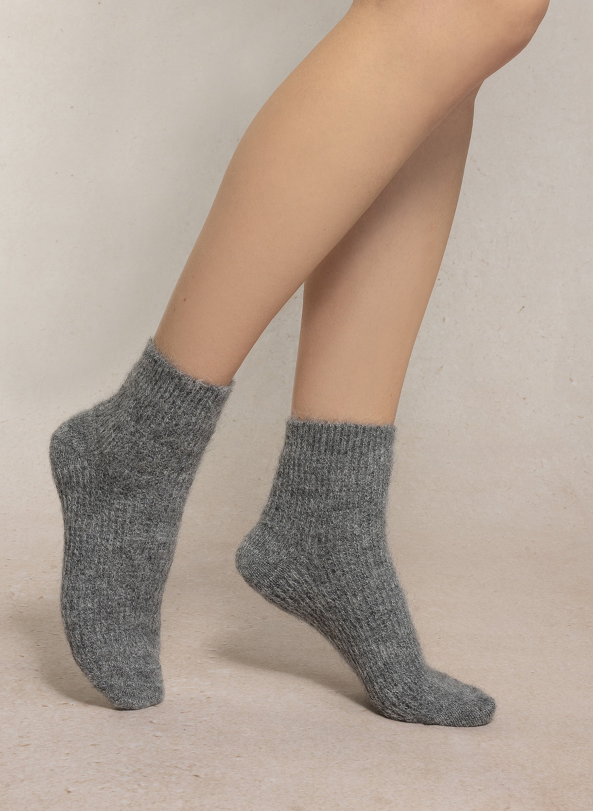Ribbed low-cut socks BLEUFORET Grey