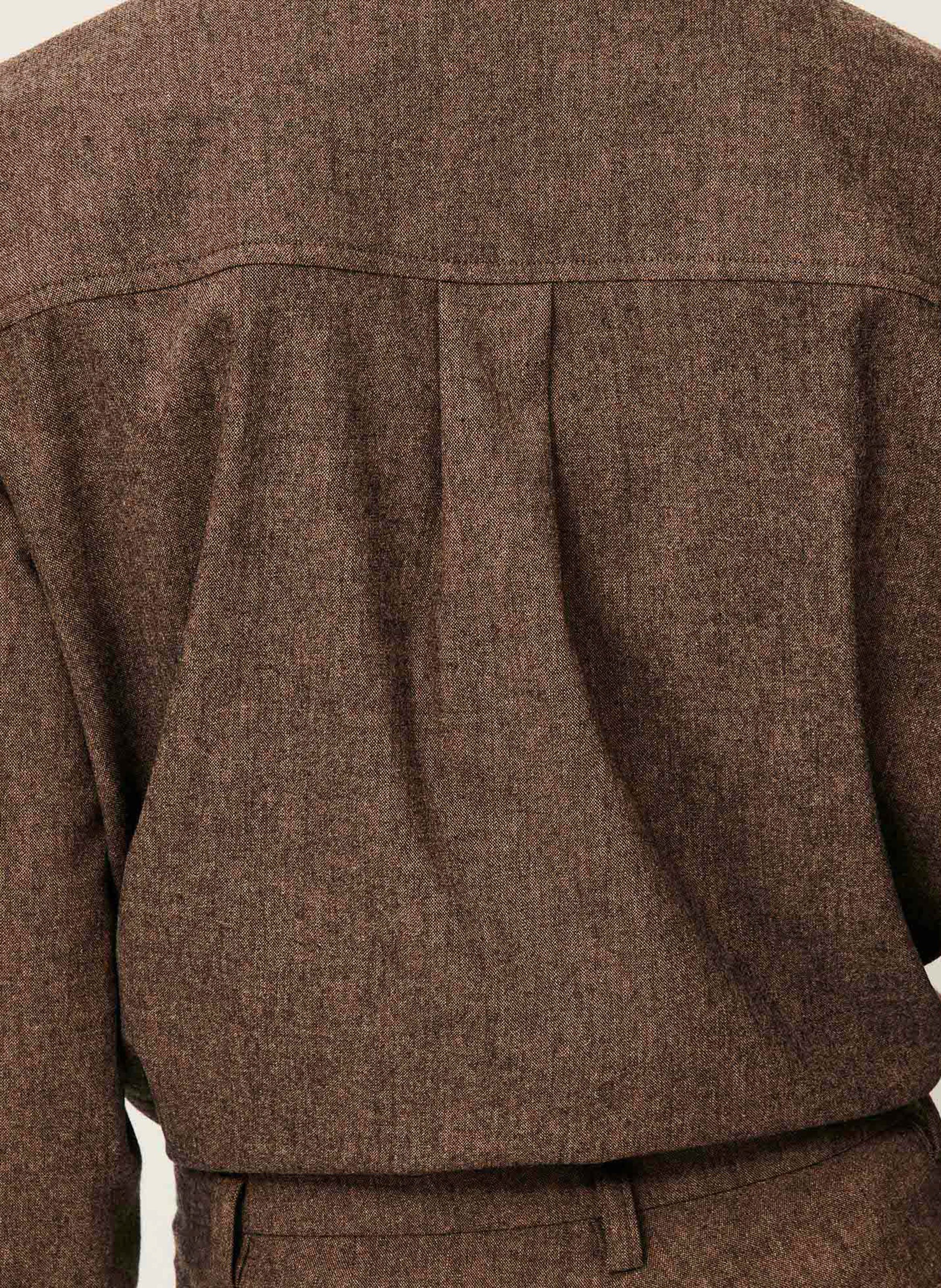 Chemise courte unie à poches plaquées SESSUN Marron