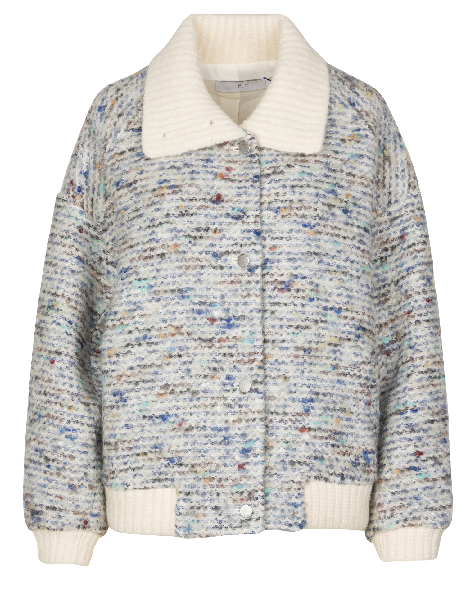 Straight knit jacket with classic collar IRO Grey