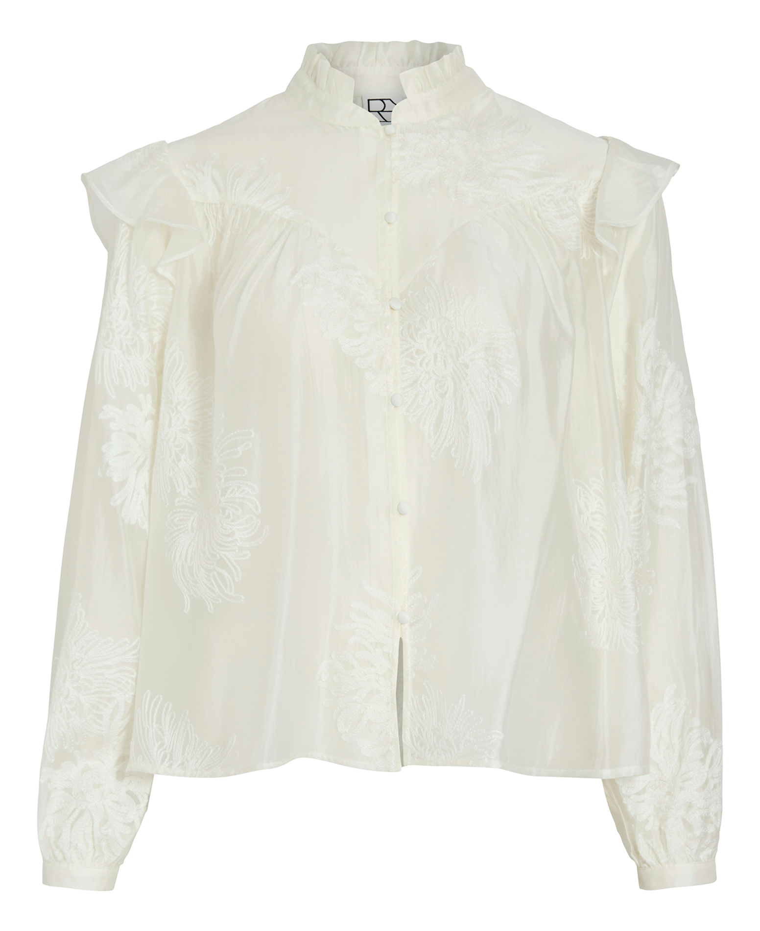 High-neck blouse ROUGE EDIT Beige