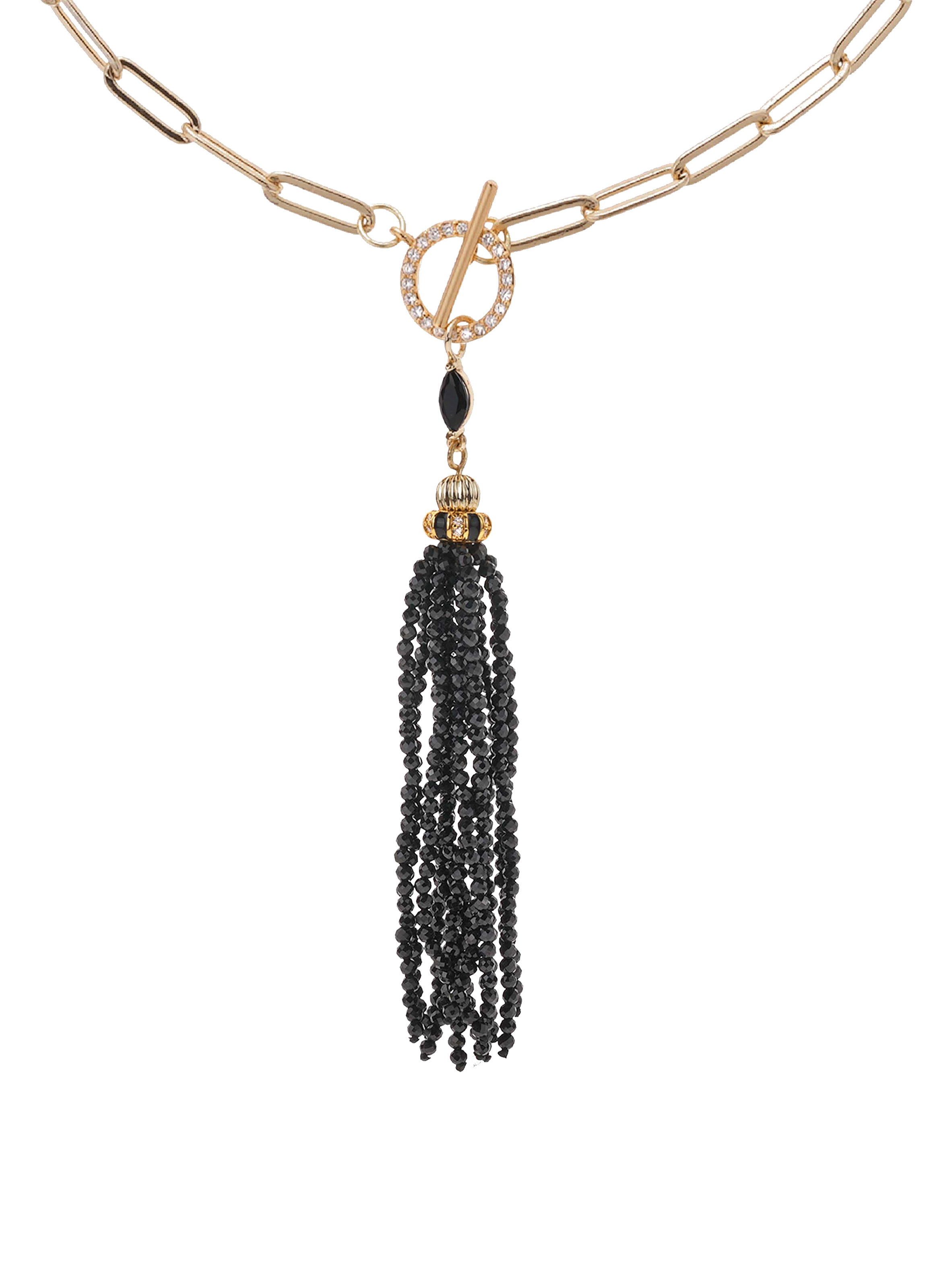 Chain necklace with cascading pearl pendant HIPANEMA Black