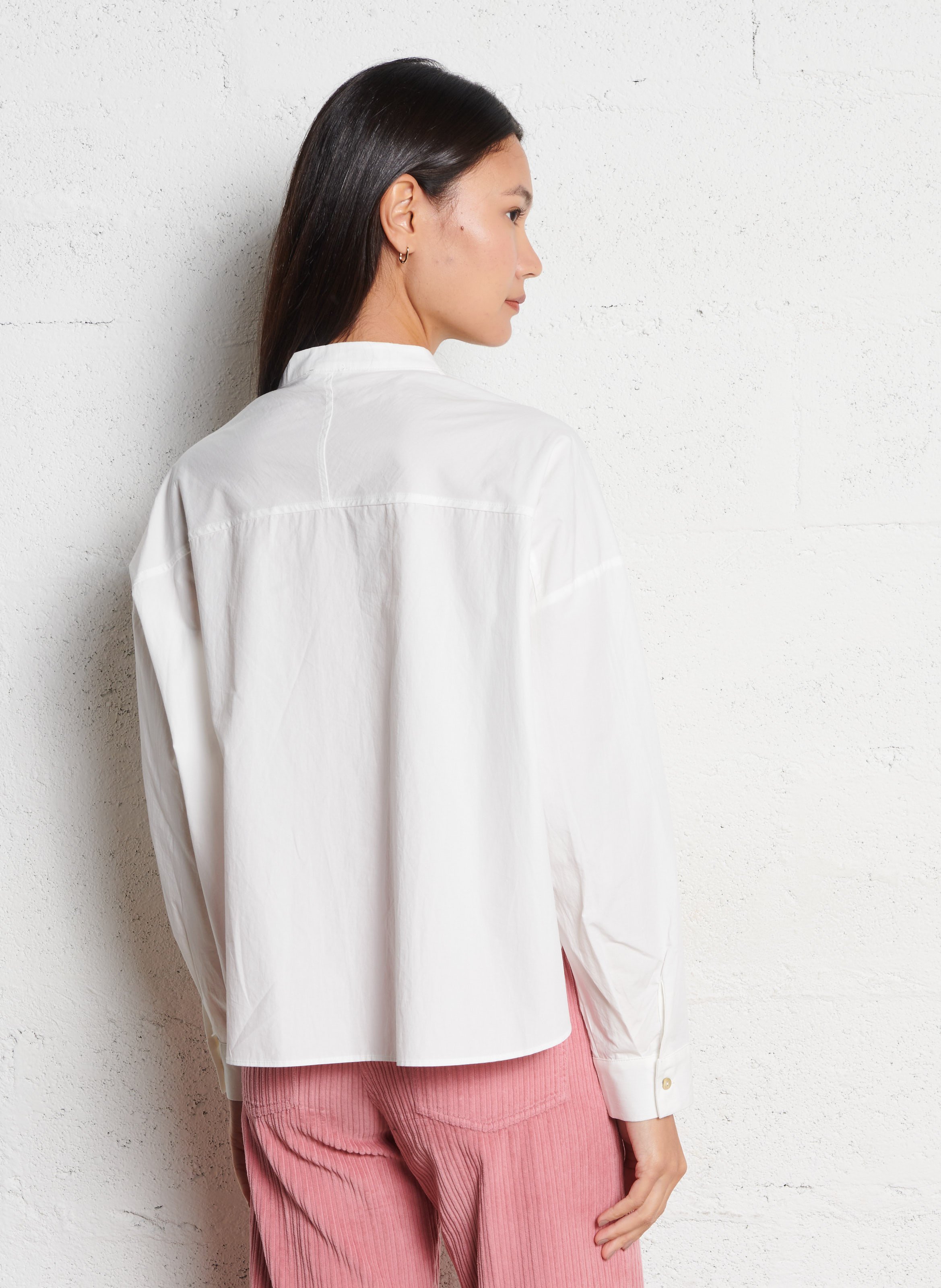 Oversize Rundhalsausschnitt Baumwollhemd JC SOPHIE Weiss