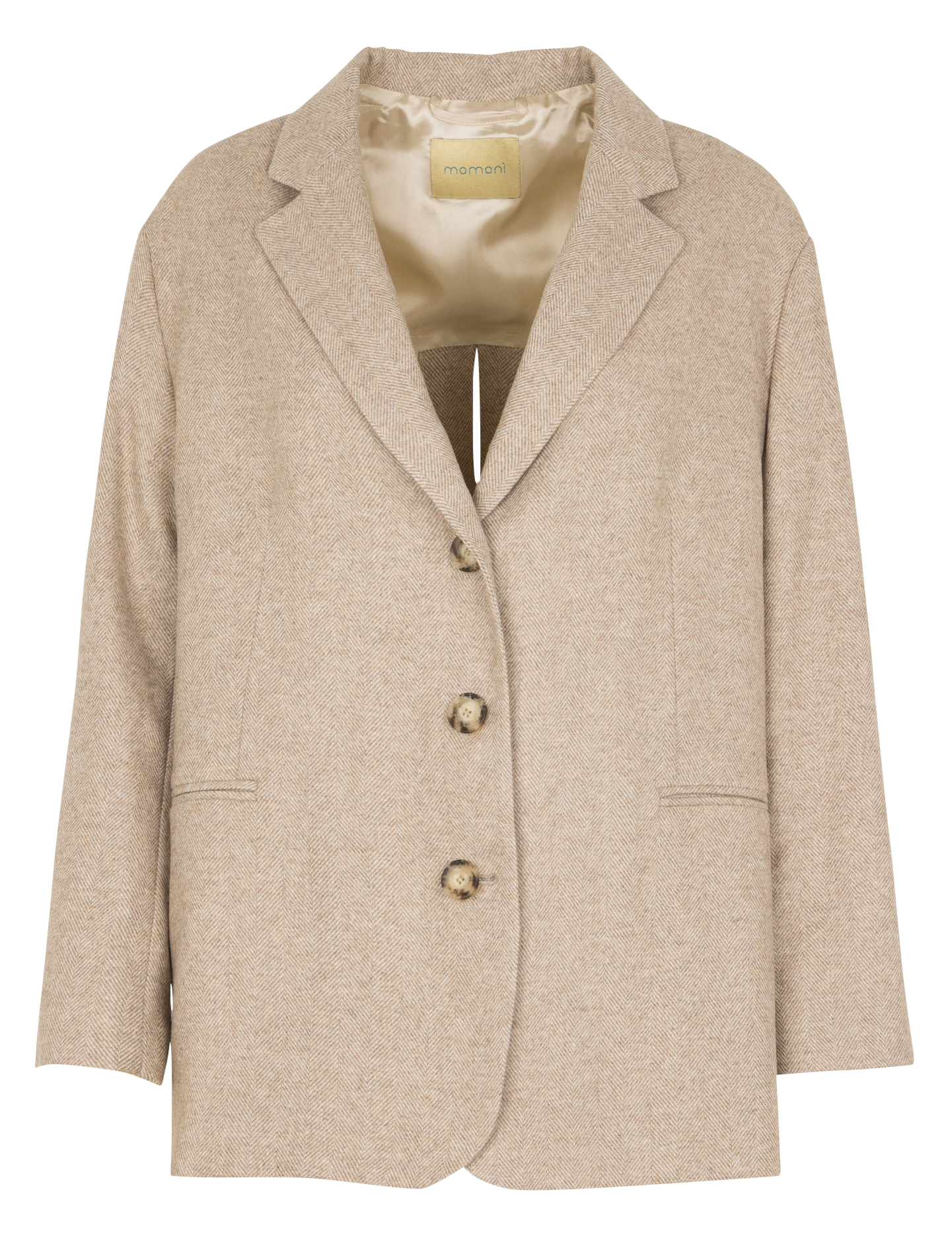 Veste col tailleur en laine mélangée MOMONI Beige