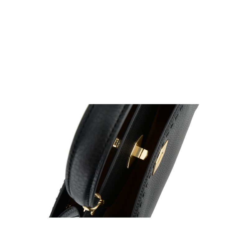 Handbag - cowhide leather POURCHET Black