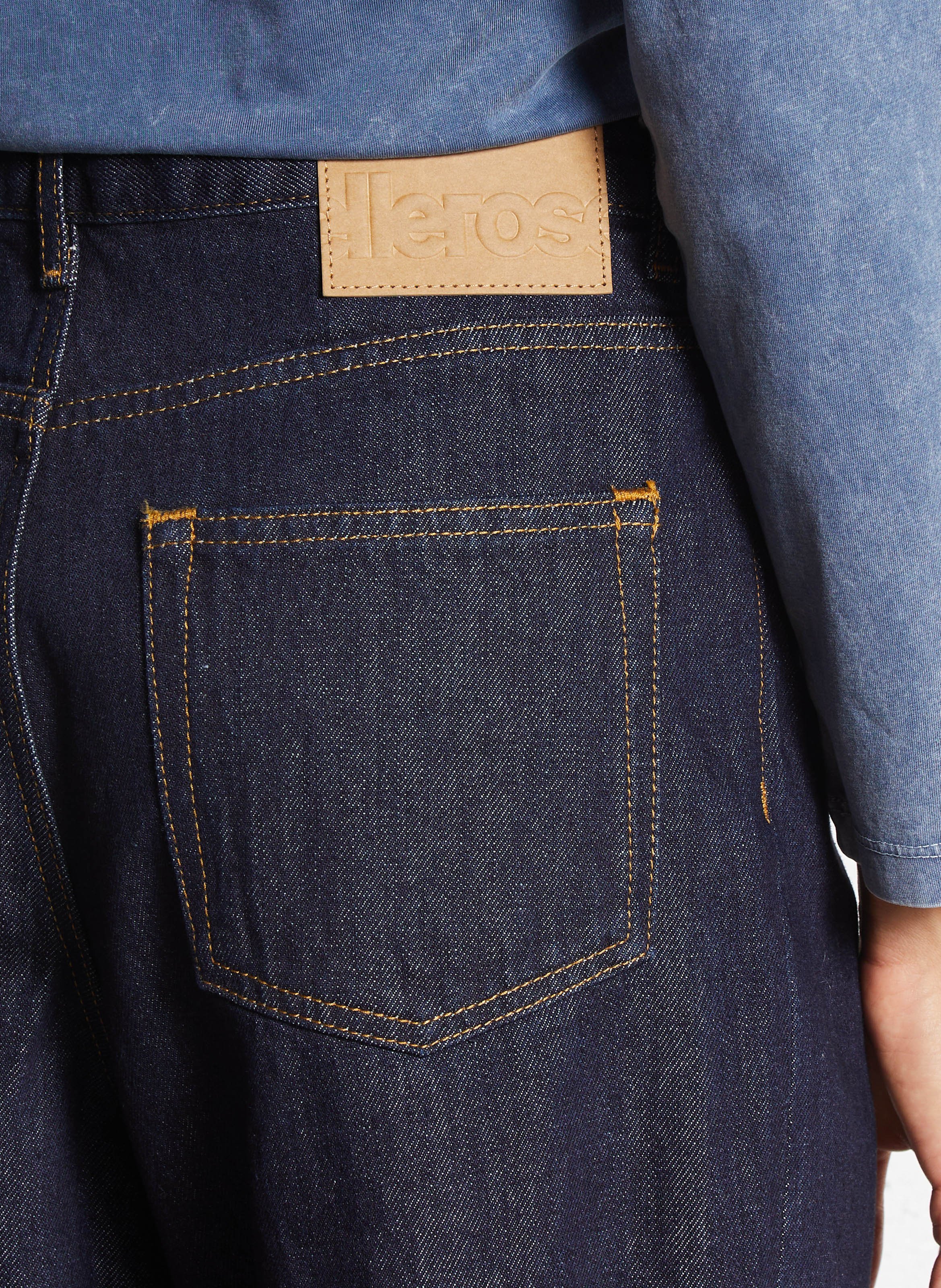 Jean droit taille haute en coton BELLEROSE Bleu