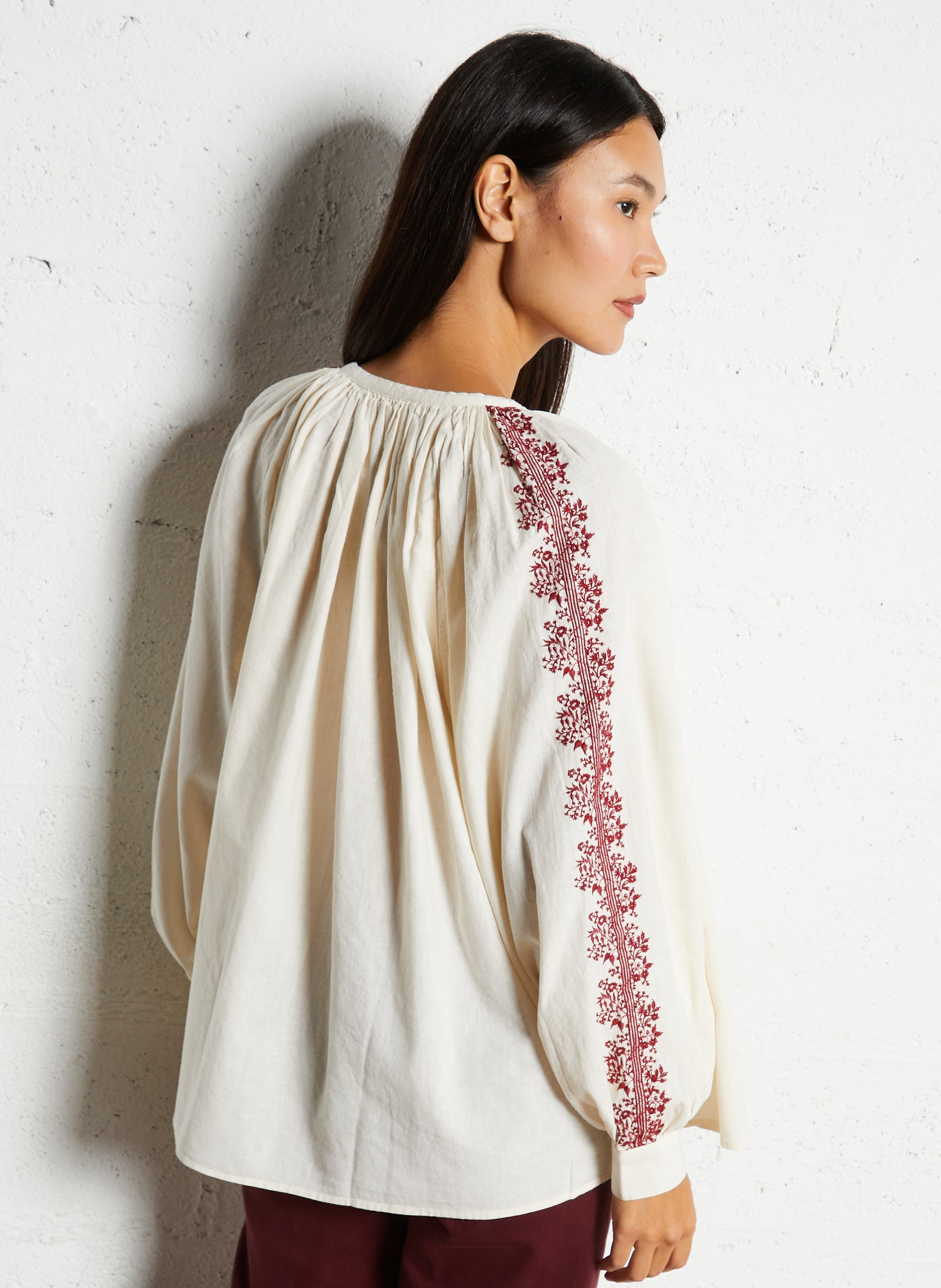 Blouse col rond en coton HOD PARIS Beige