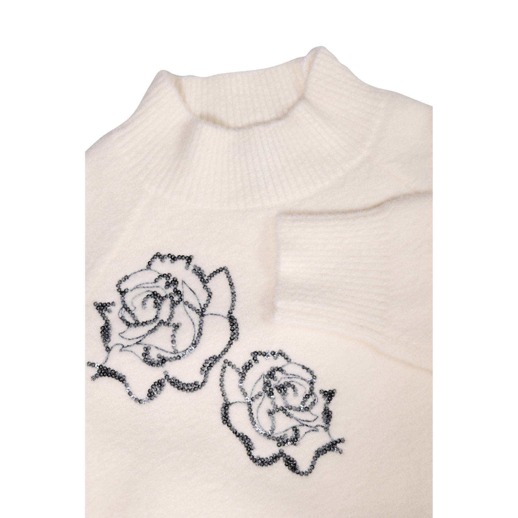 Oversized high-neck knit sweater IKKS JUNIOR White