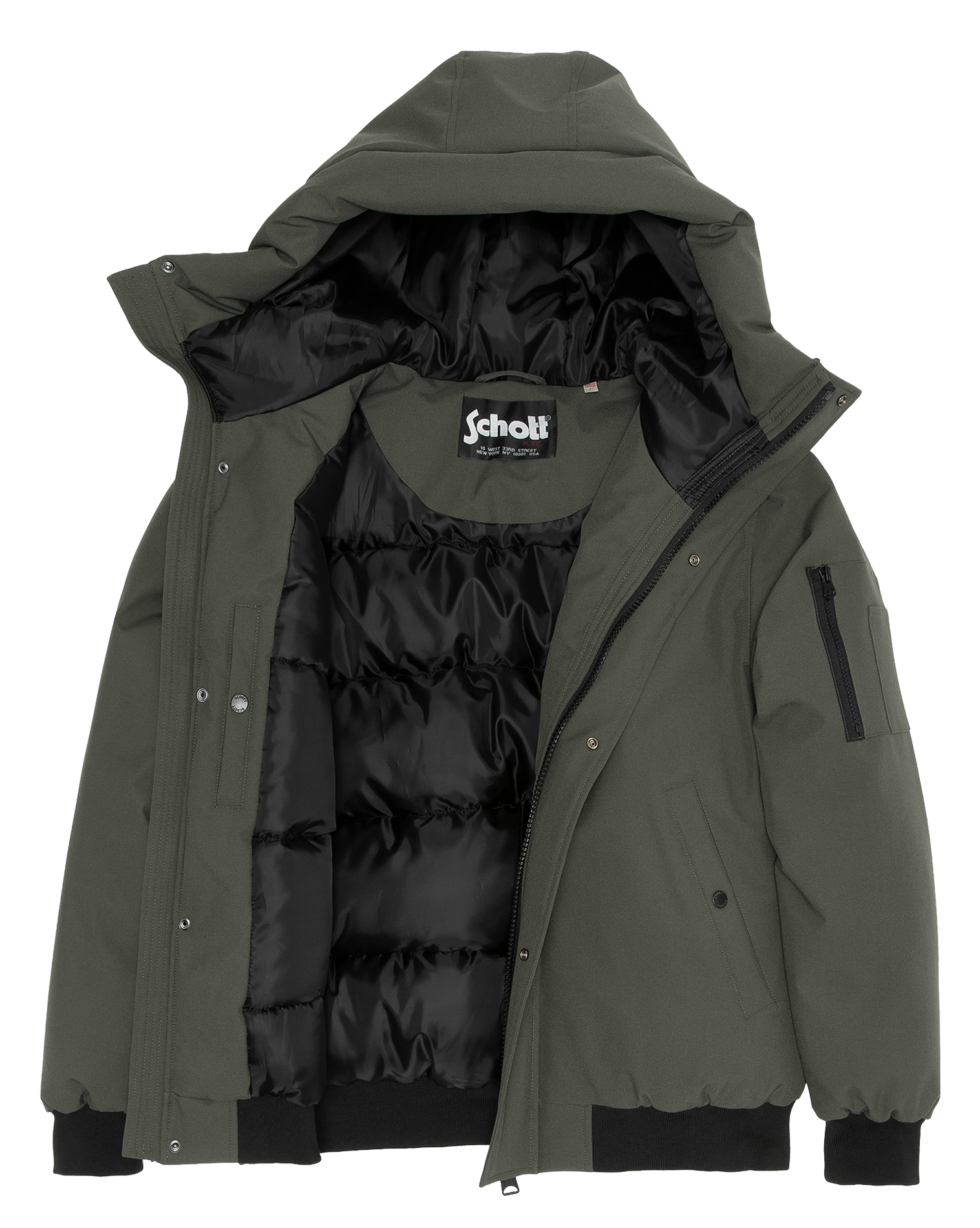 Blouson col montant  SCHOTT Vert