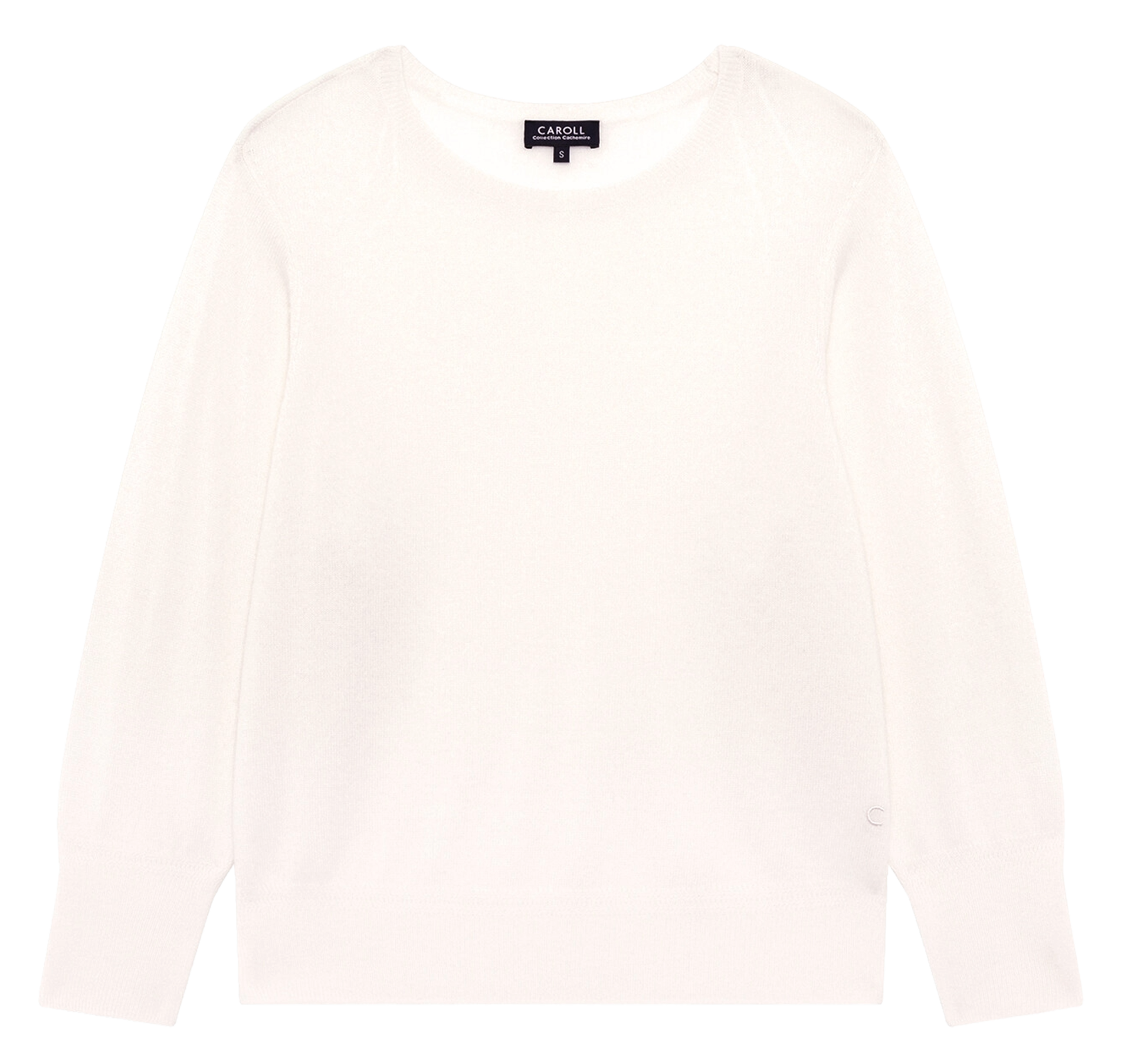 Pull droit col rond en cachemire CAROLL Beige
