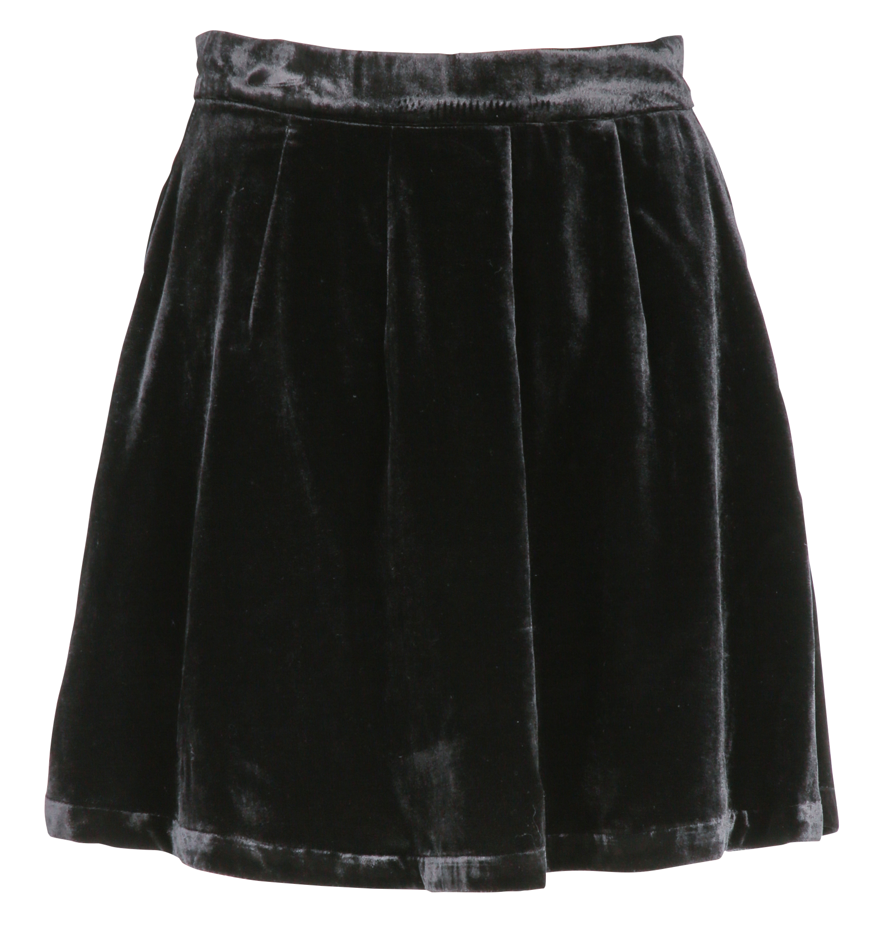 Flared short velvet skirt DES PETITS HAUTS Black