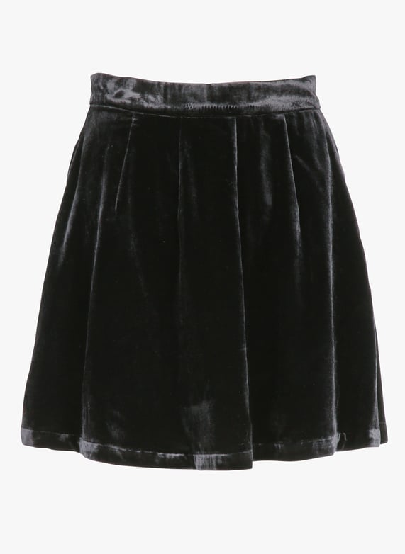 Jupe courte évasée en velours Irelia Noir Des petits hauts Femme