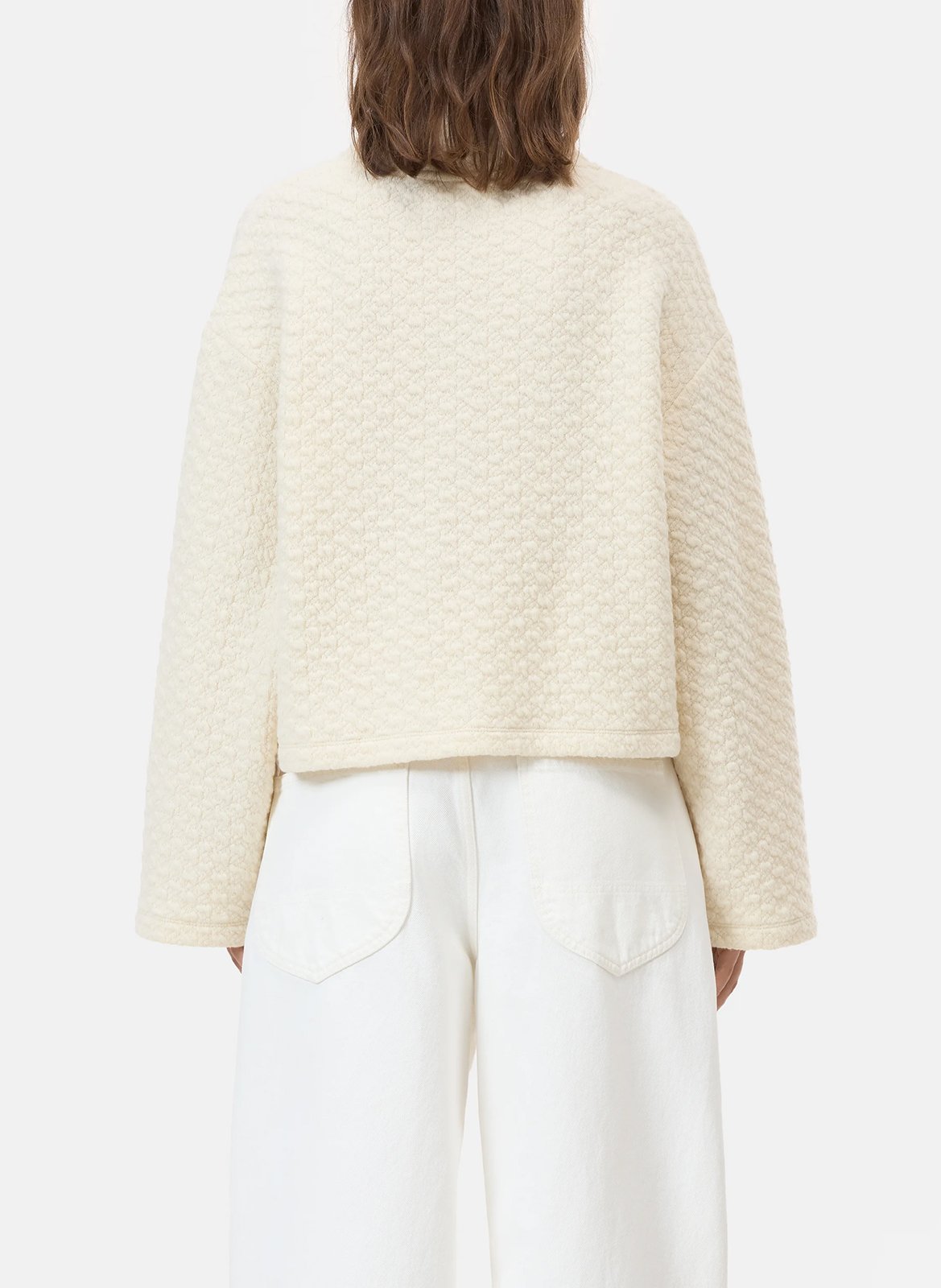 Pull ample col montant en laine mélangée CLOSED Blanc