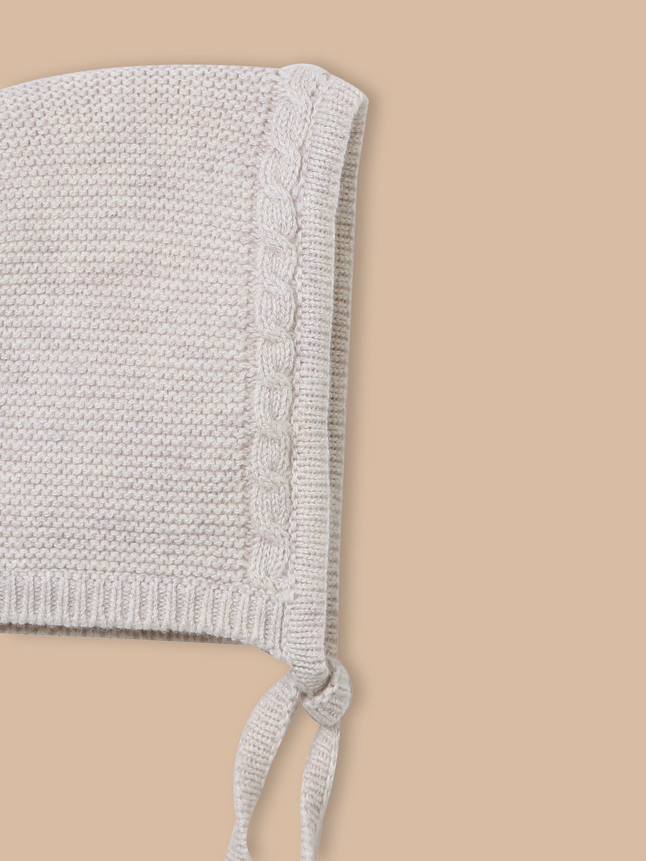 Wool and cotton newborn bonnet CYRILLUS Beige