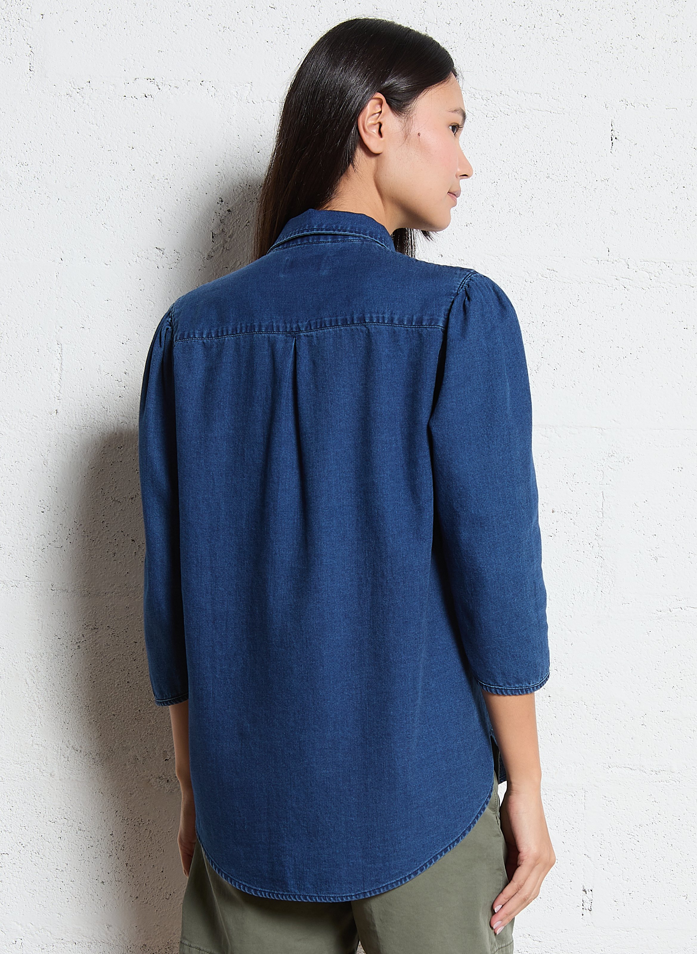 Chemise col classique en coton ACQUAVERDE Bleu