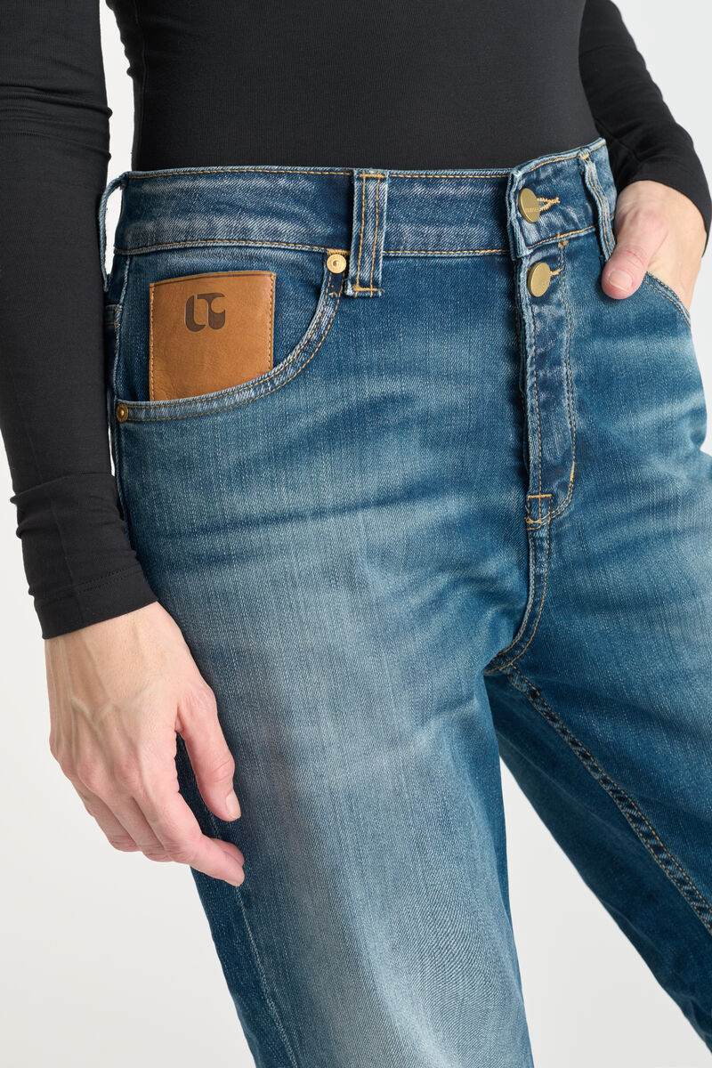 Loose, oversized girlfriend high-waisted jeans, length 34 LE TEMPS DES CERISES Blue