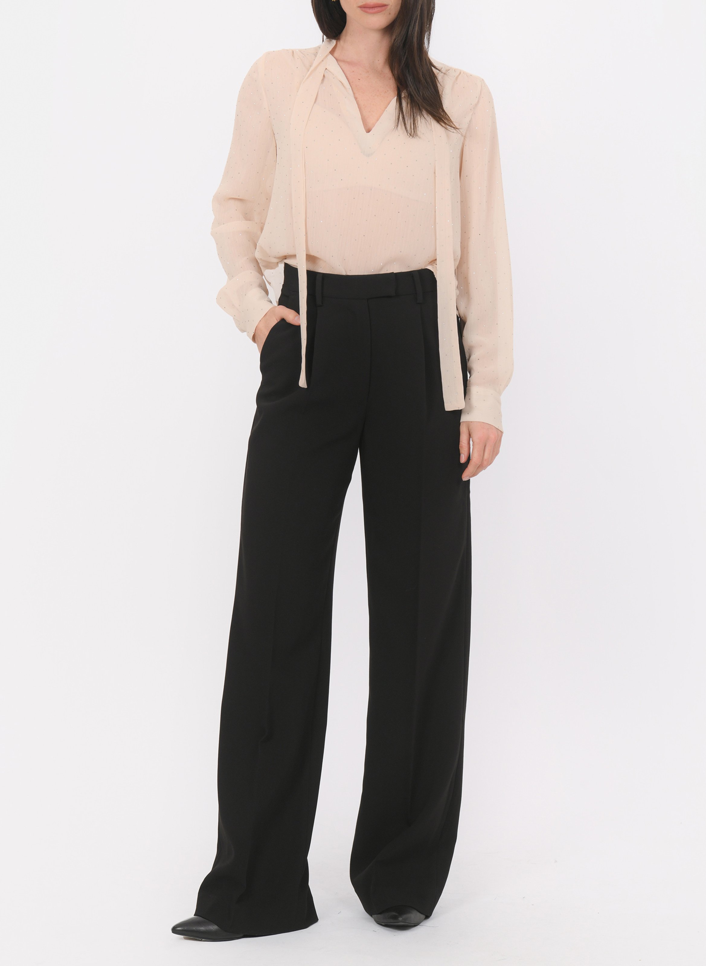 Recht hemd met strass KOOKAI Beige