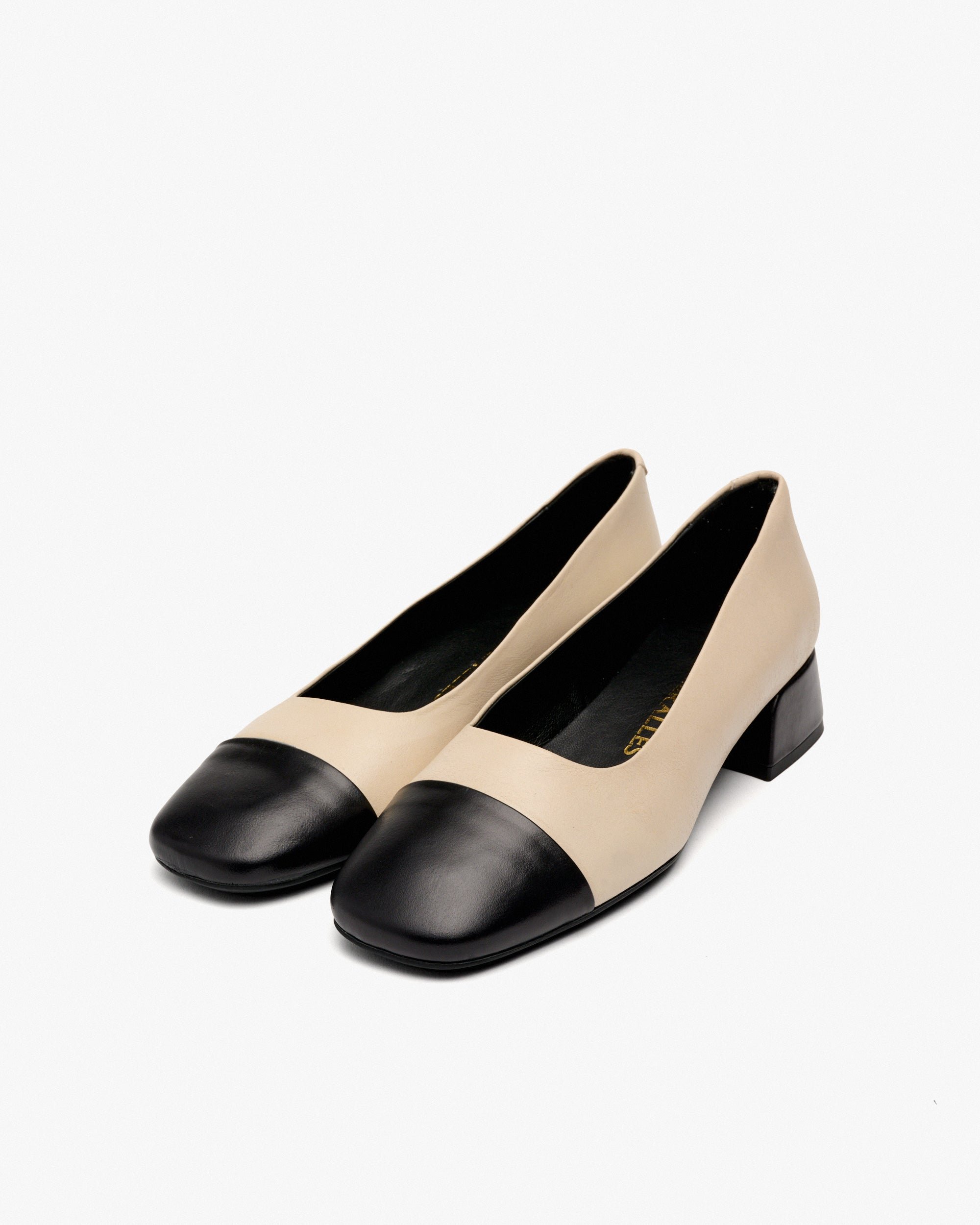 Two-tone leather heels PEDRO MIRALLES White