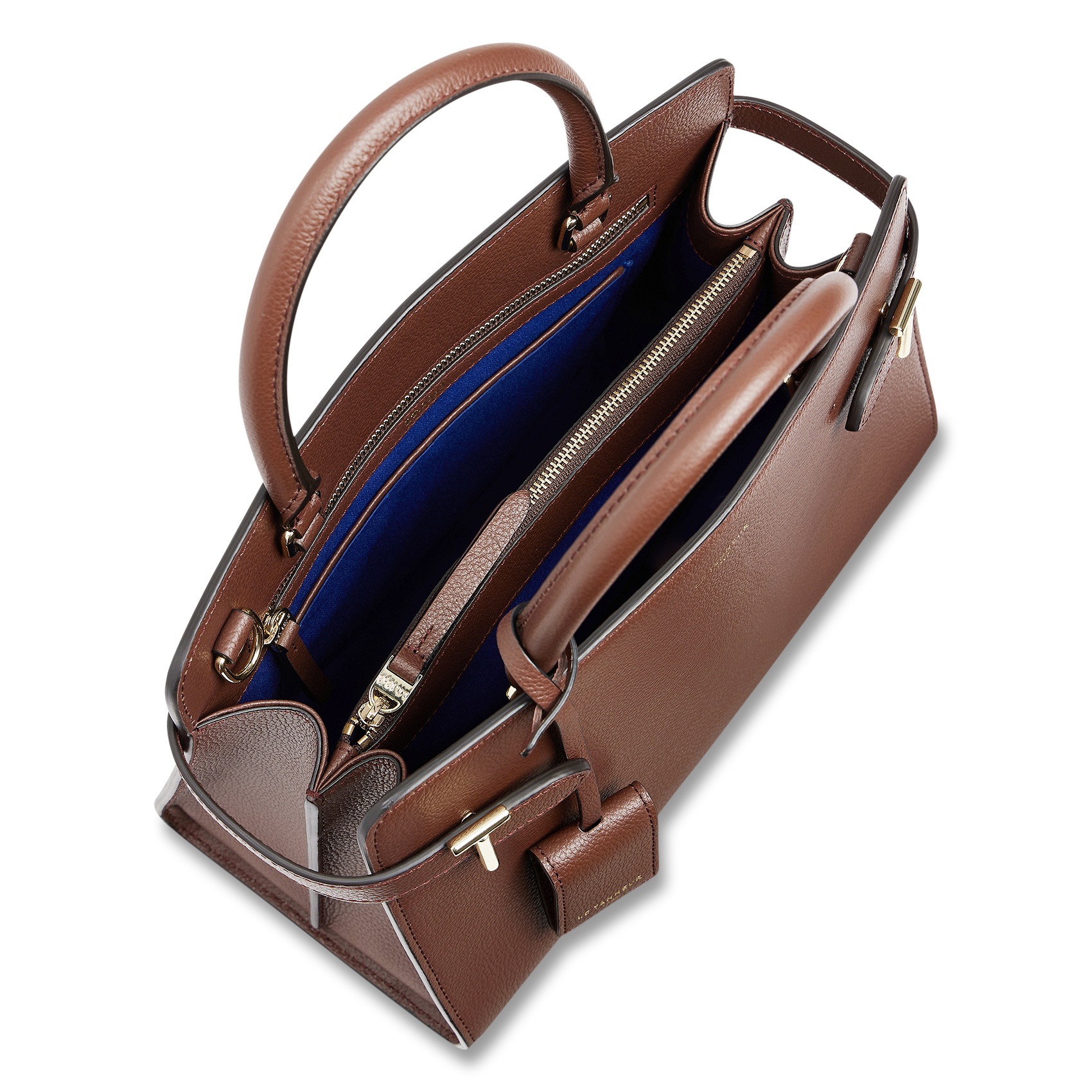 Charlie grained leather handbag Brown