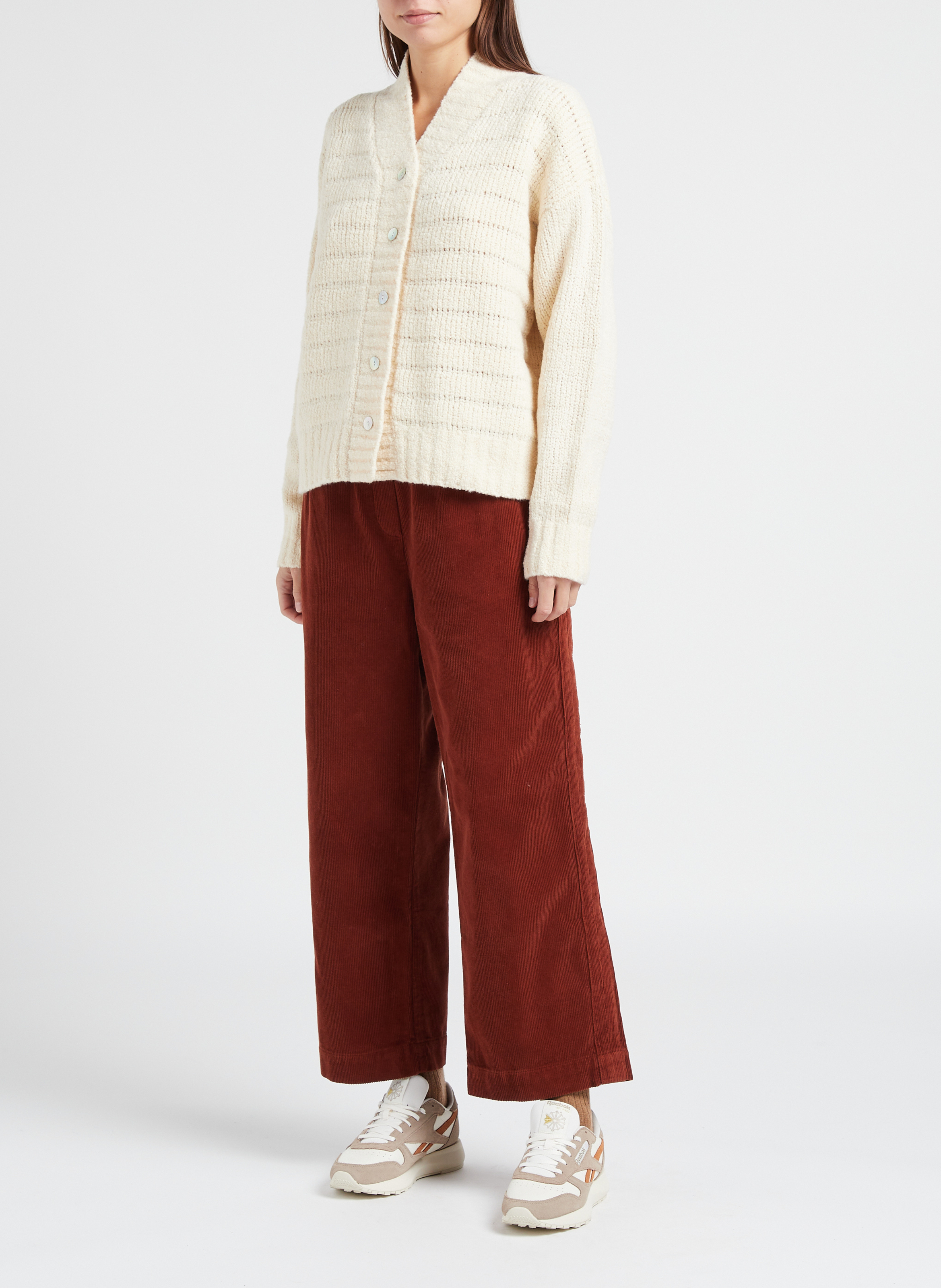 Wool-blend V-neck cardigan BELLEROSE Beige