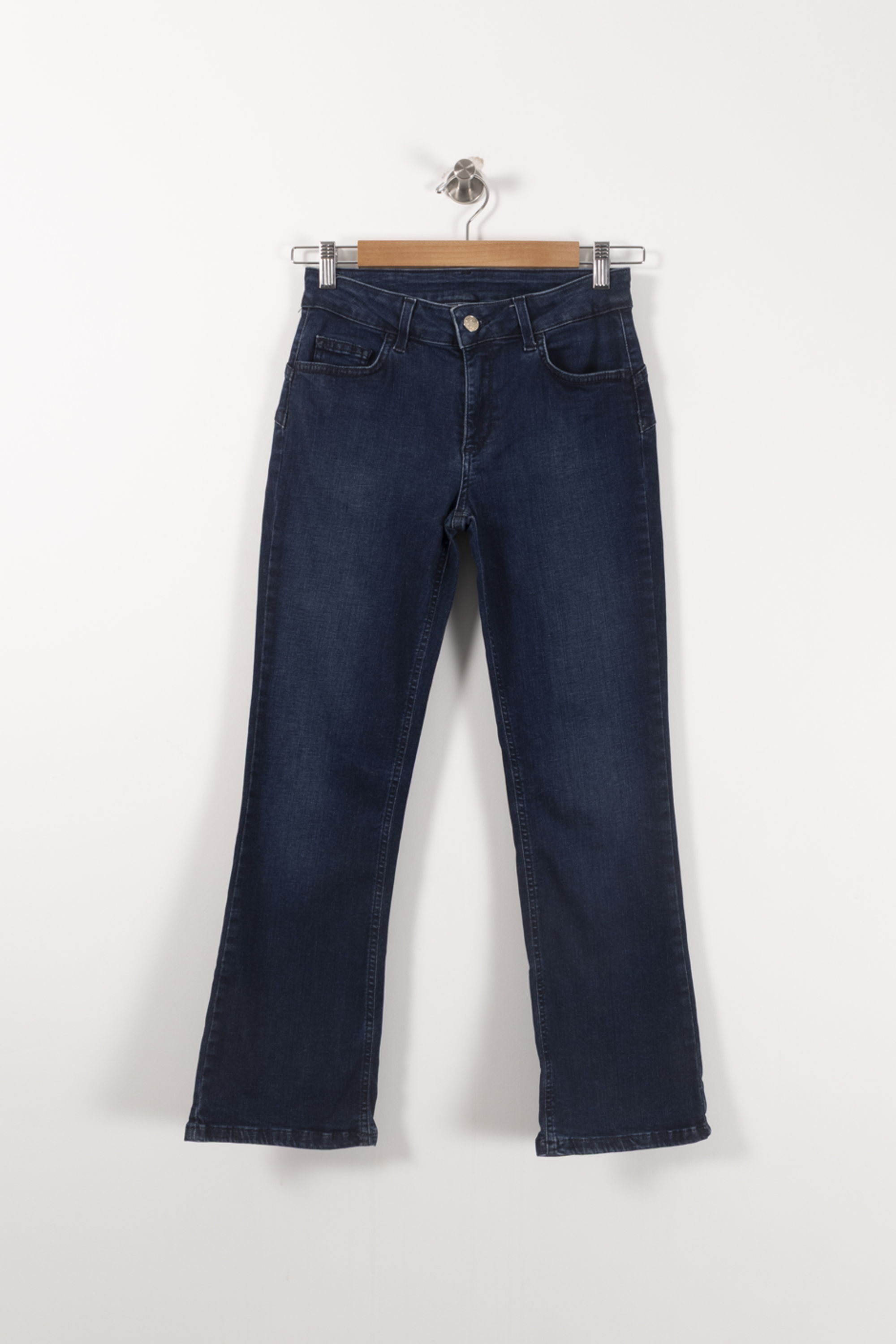 Cropped slim jeans with studs LIU JO - SECONDE MAIN Blue