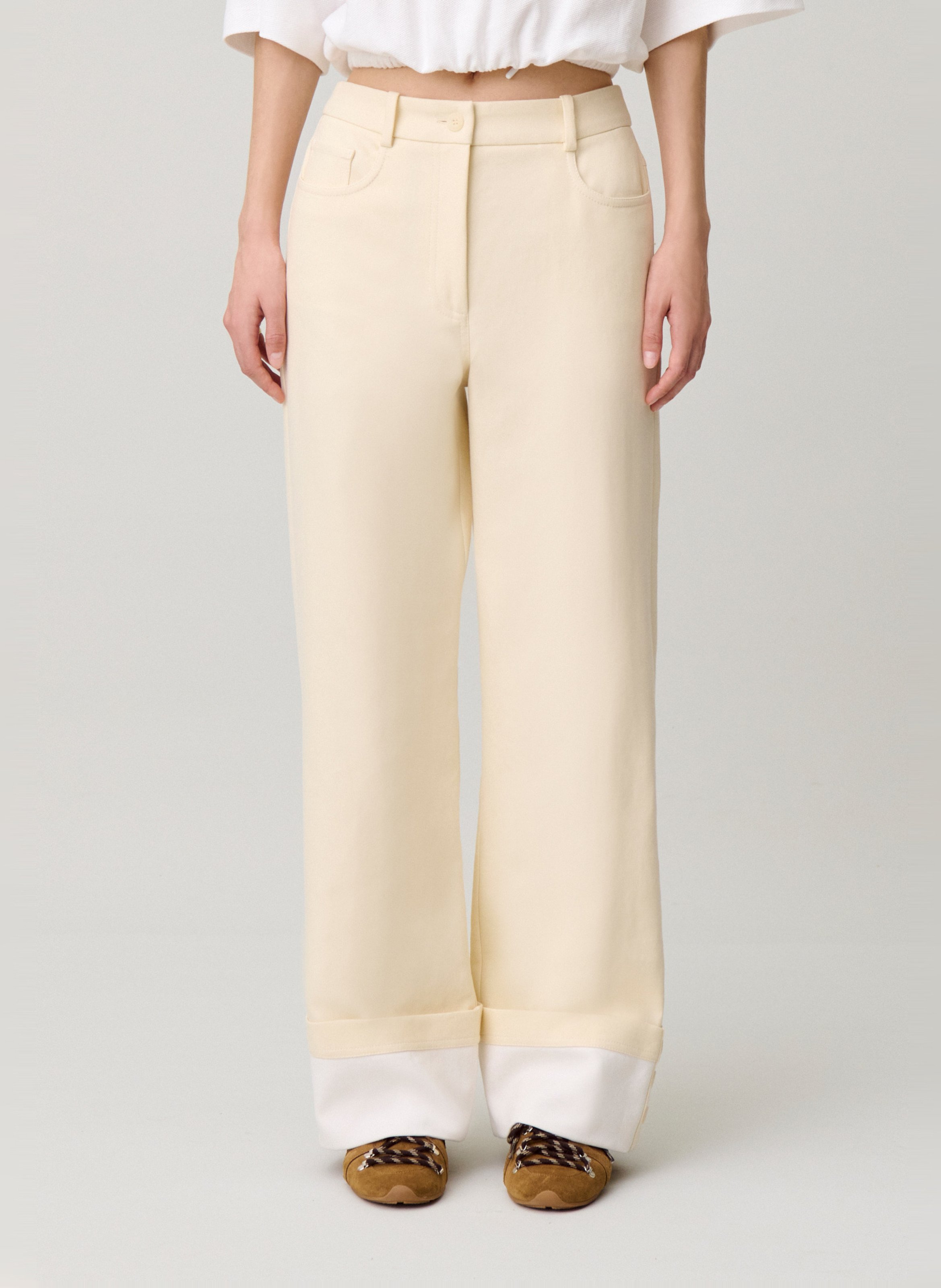 Jean droit en coton CLAUDIE PIERLOT Beige