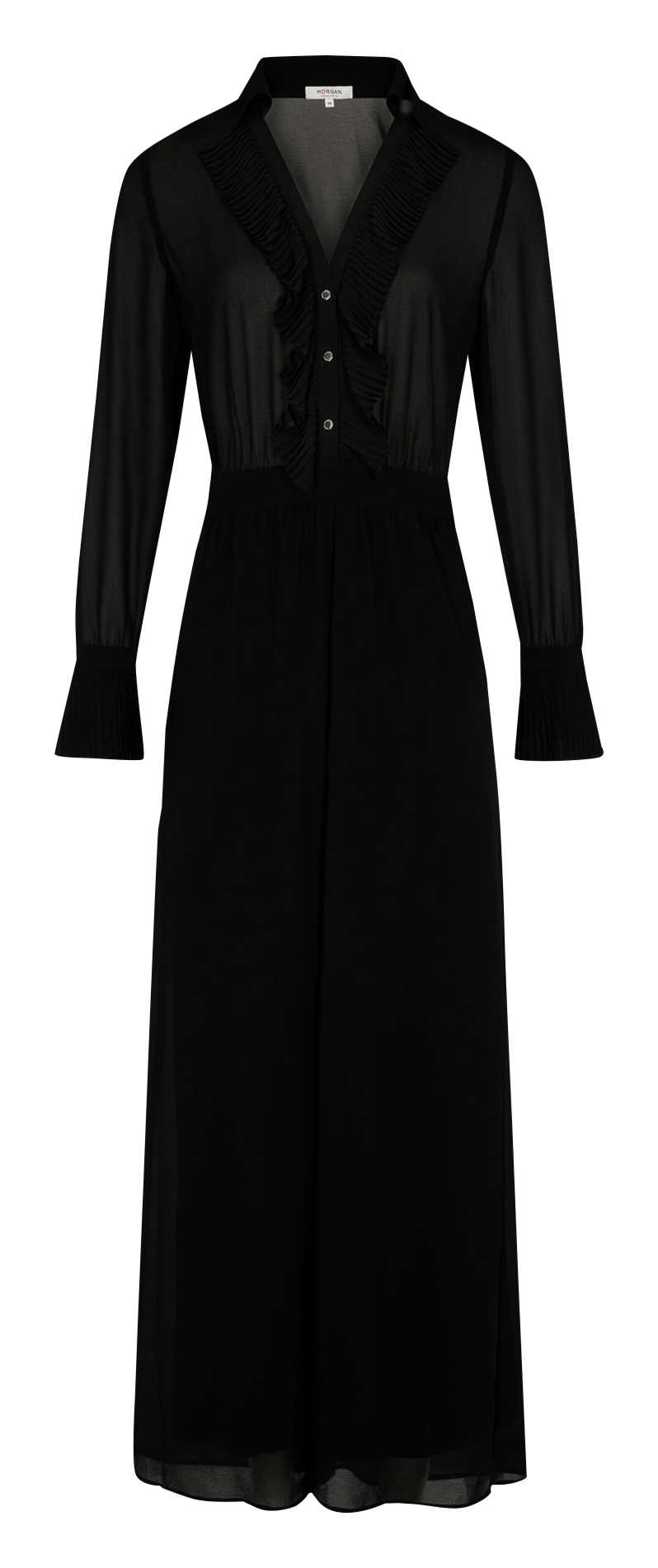 Fluid jumpsuit with shawl collar MORGAN Black