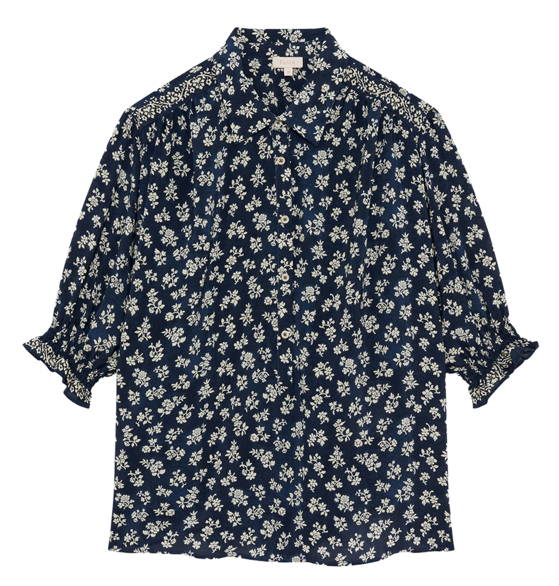 Printed loose-fit shirt with classic collar PABLO Blue
