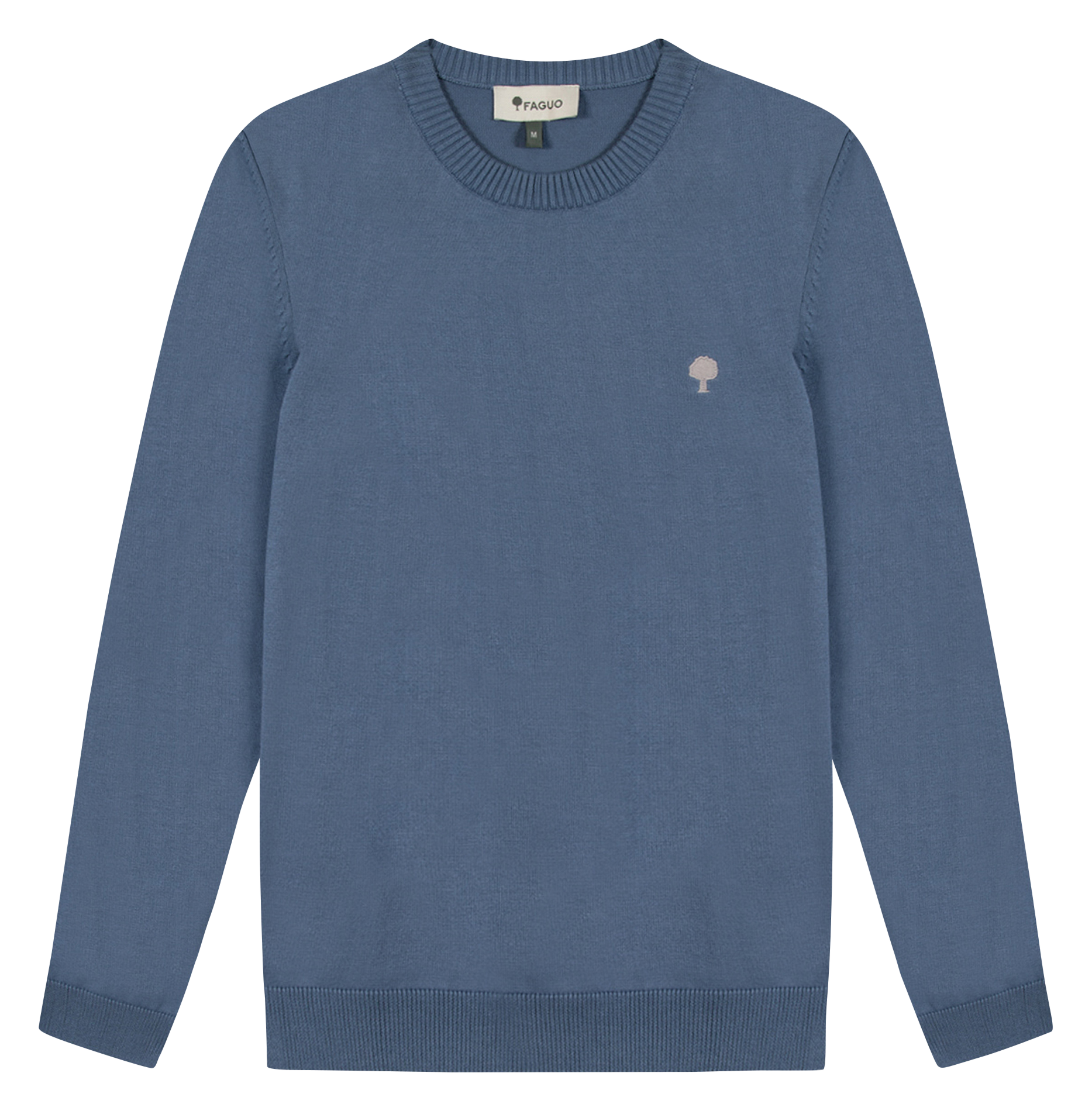 Gerader Rundhals-Pullover aus Baumwolle FAGUO Blau