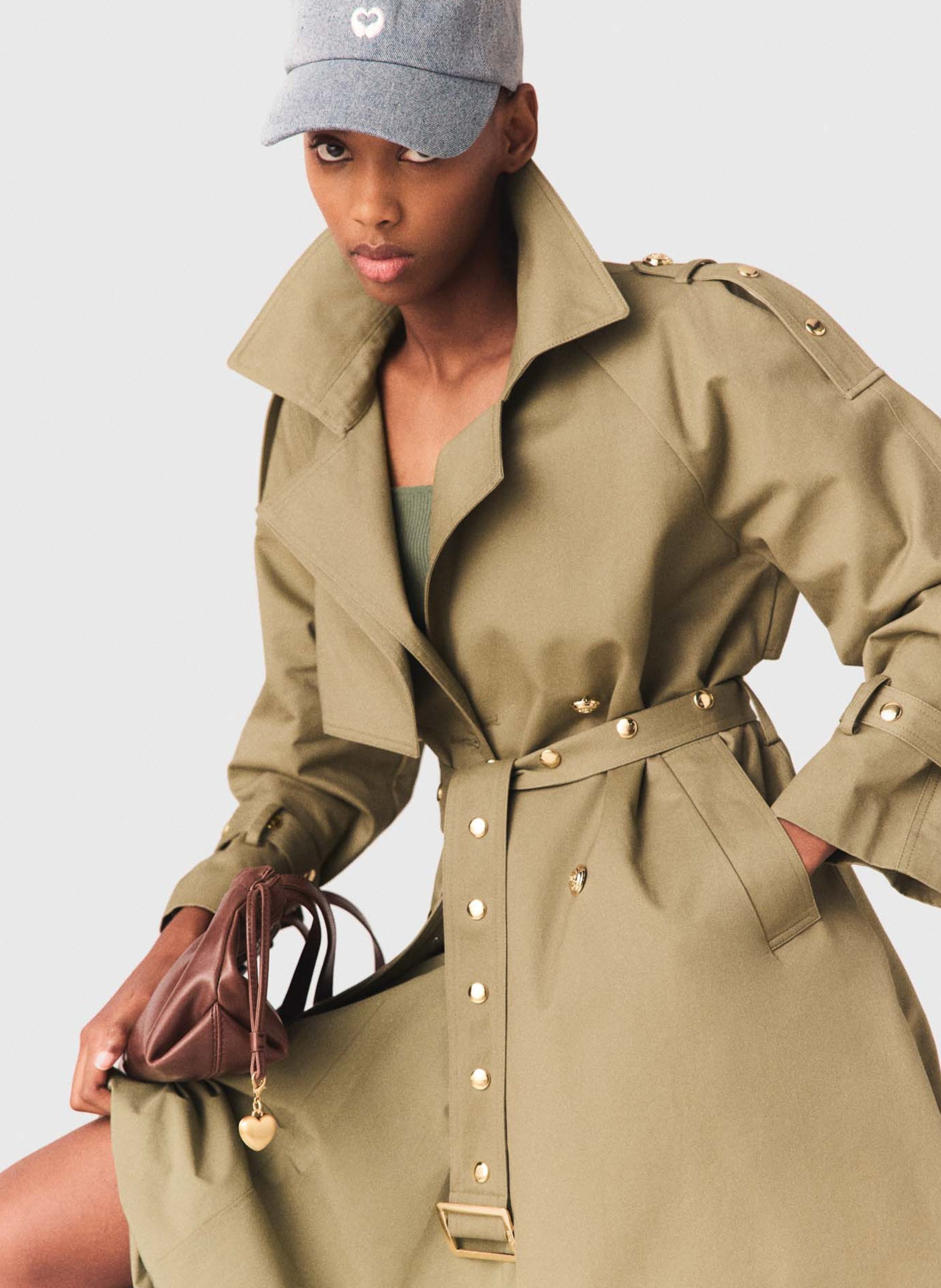 Trench cintrée en coton  MAJE Kaki