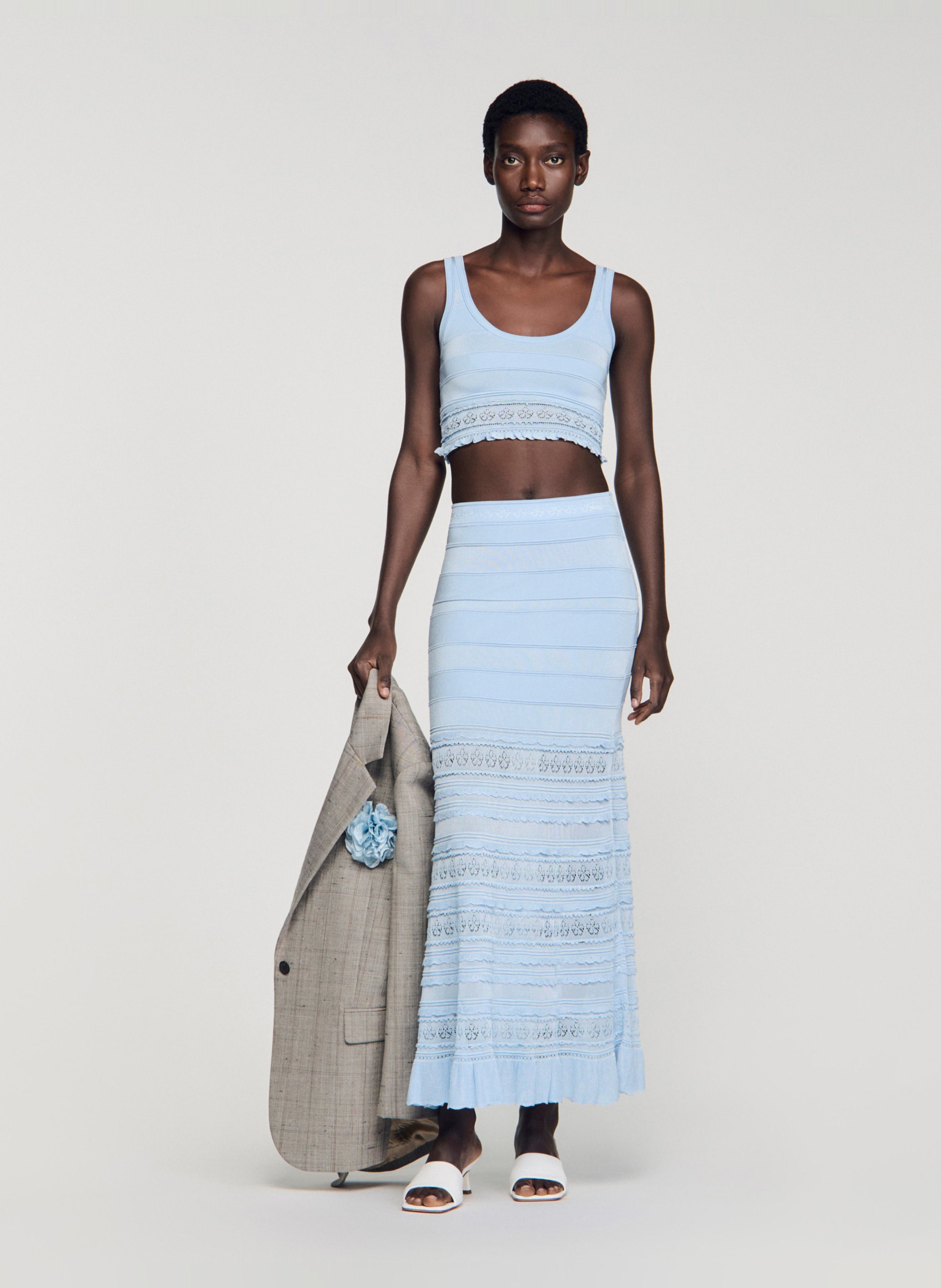 Lange tricotrok SANDRO Blauw