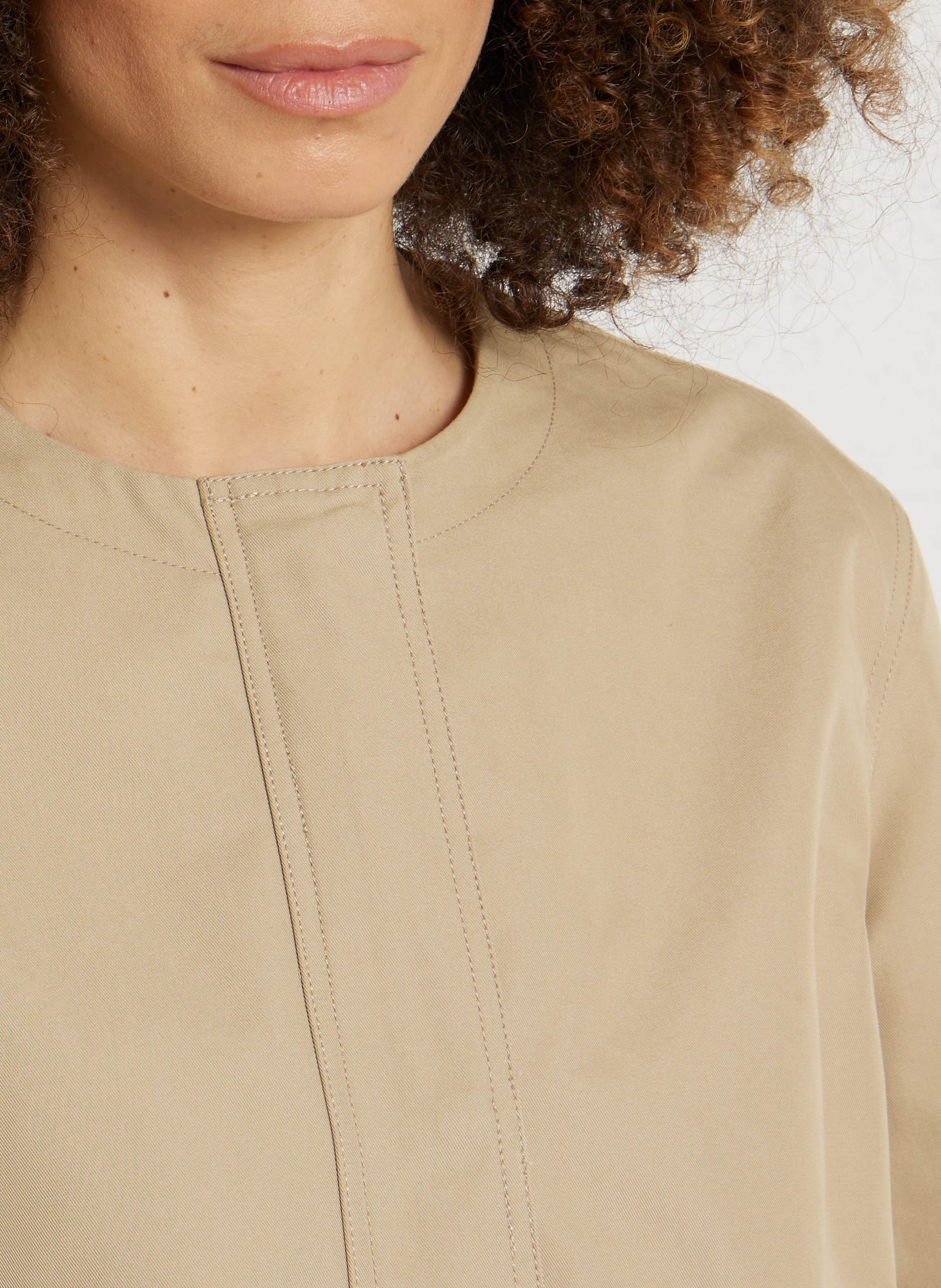 Cotton-blend jacket with Victorian collar SUD EXPRESS Beige