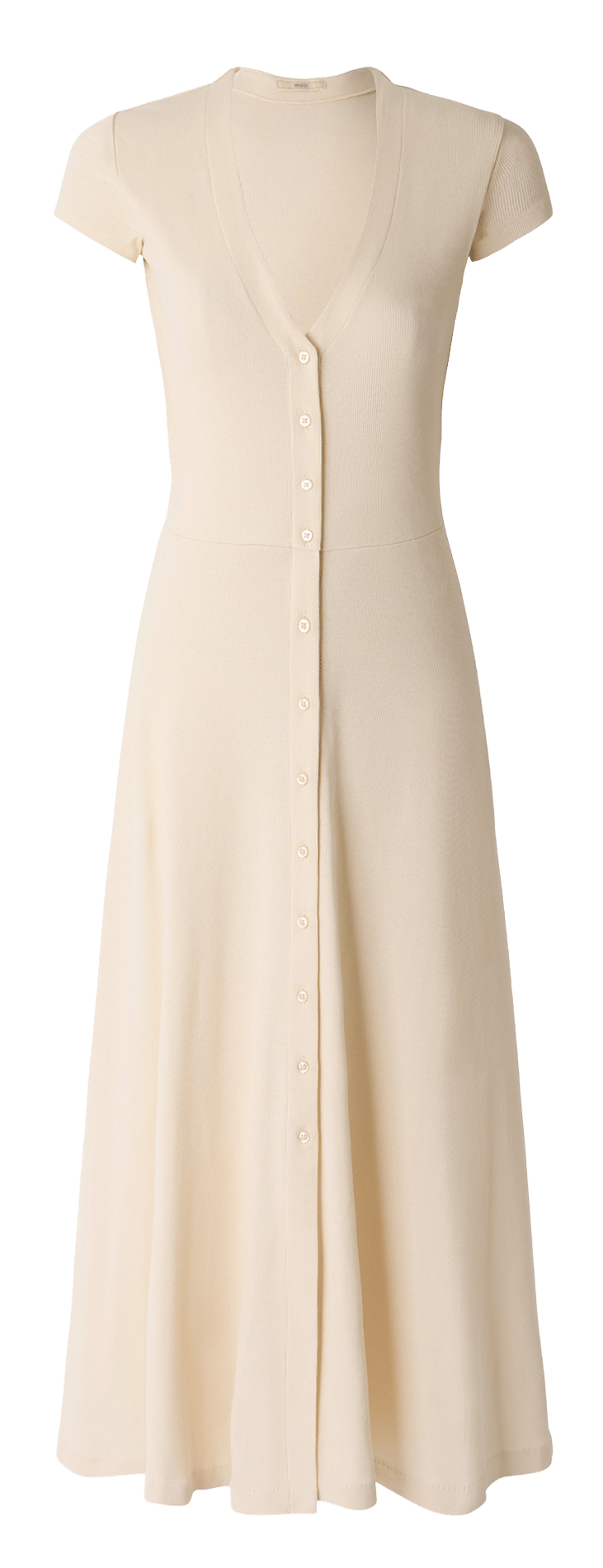 Organic cotton-blend V-neck straight midi dress SESSUN