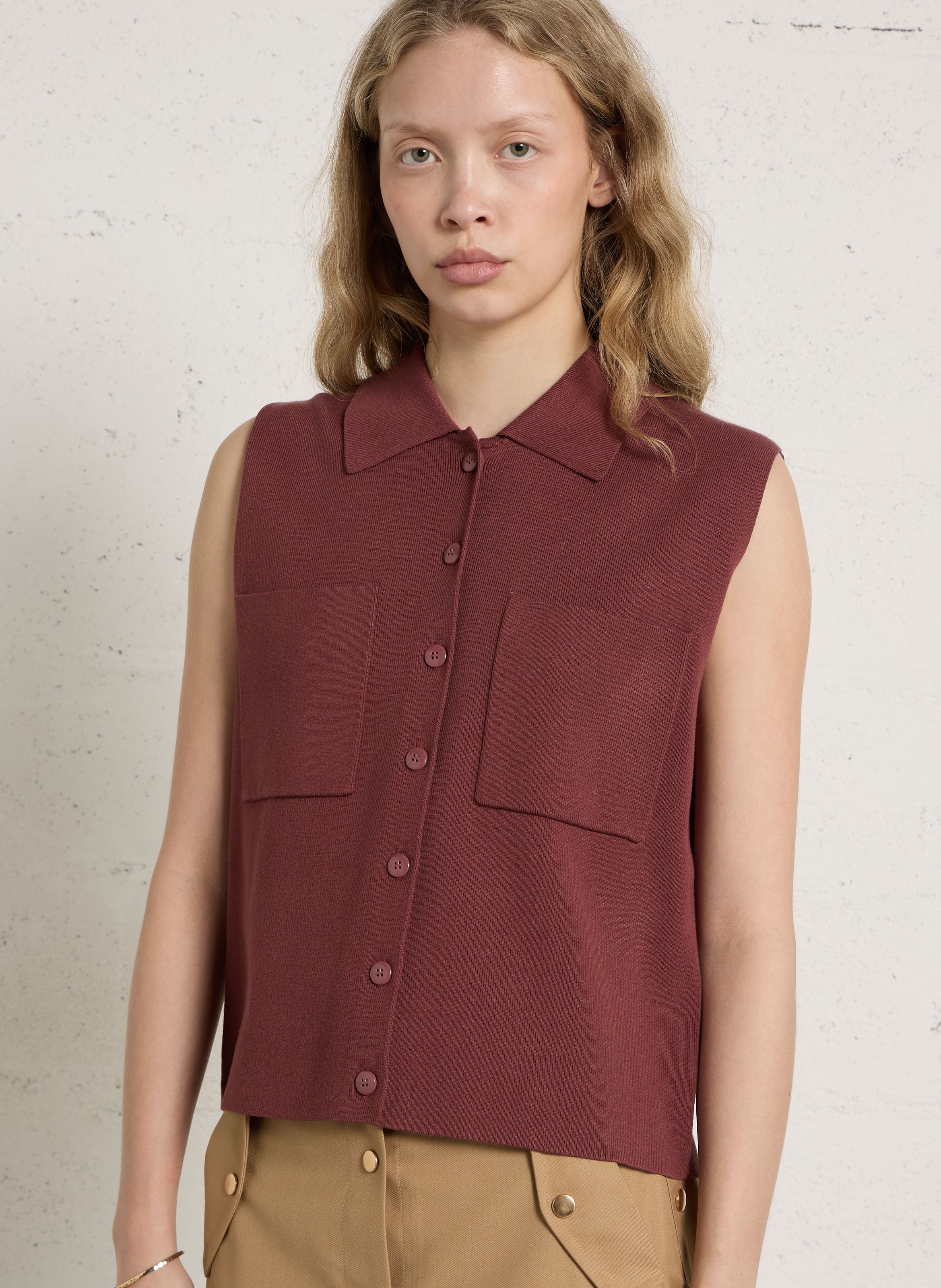 Gilet col classique  MAISON 123 Rose