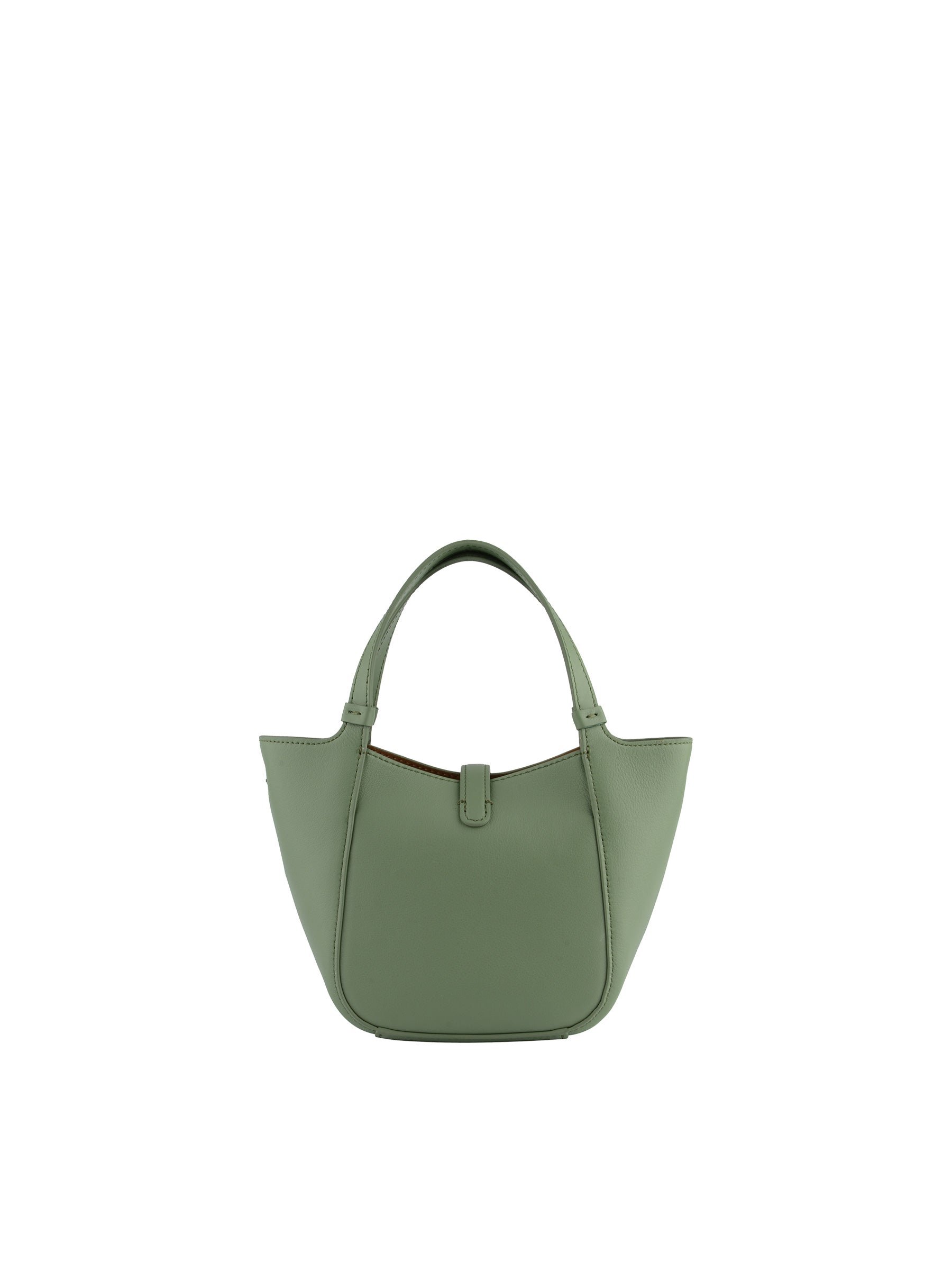 Calfskin leather handbag POURCHET Green