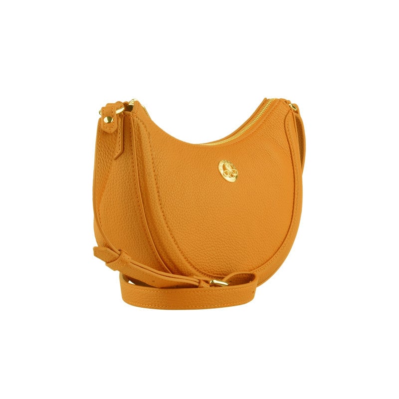 Calfskin leather shoulder bag POURCHET Orange
