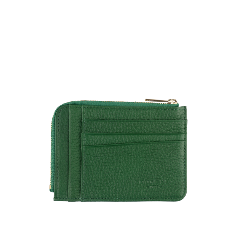Calfskin leather wallet Green