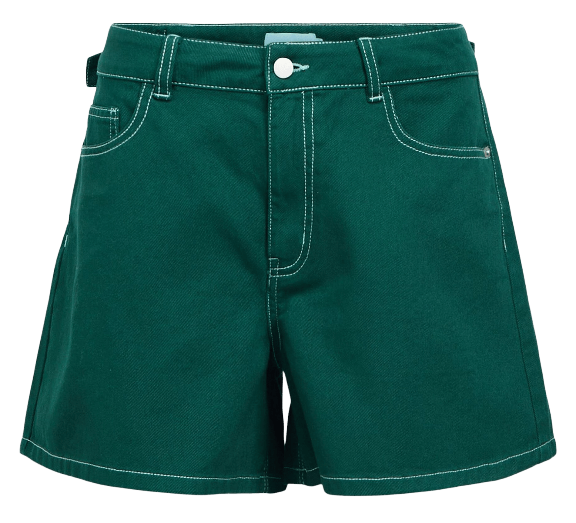 Short droit en coton mélangé OBJECT Vert