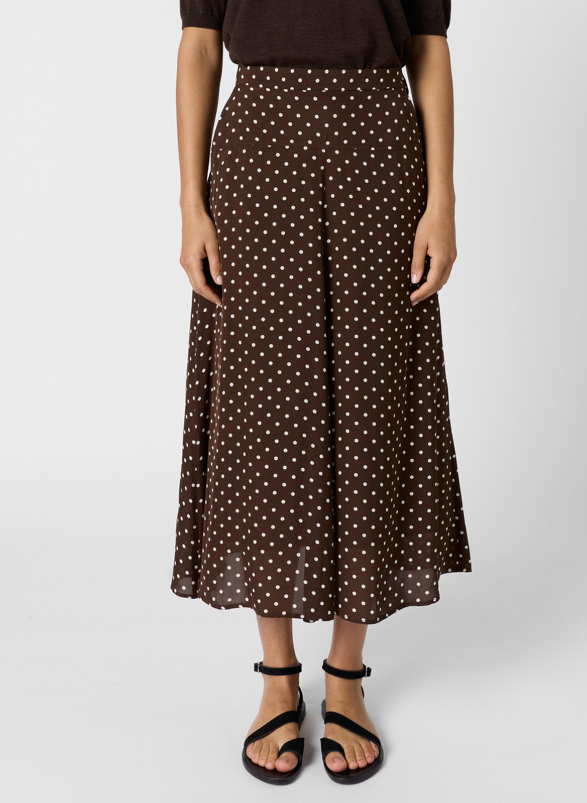 Polka dot midi skirt GERARD DAREL Brown