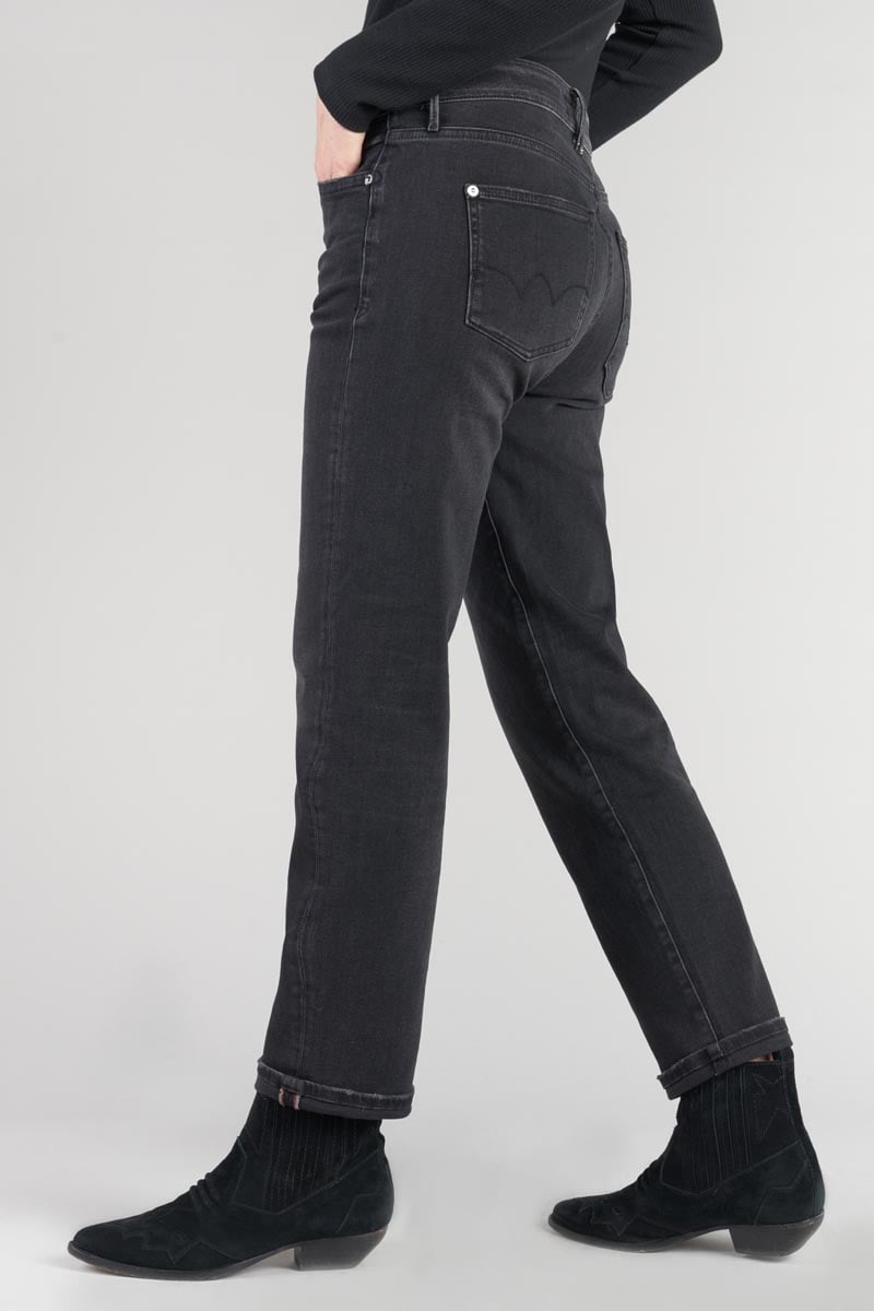 Straight jeans, 7/8 length LE TEMPS DES CERISES Black