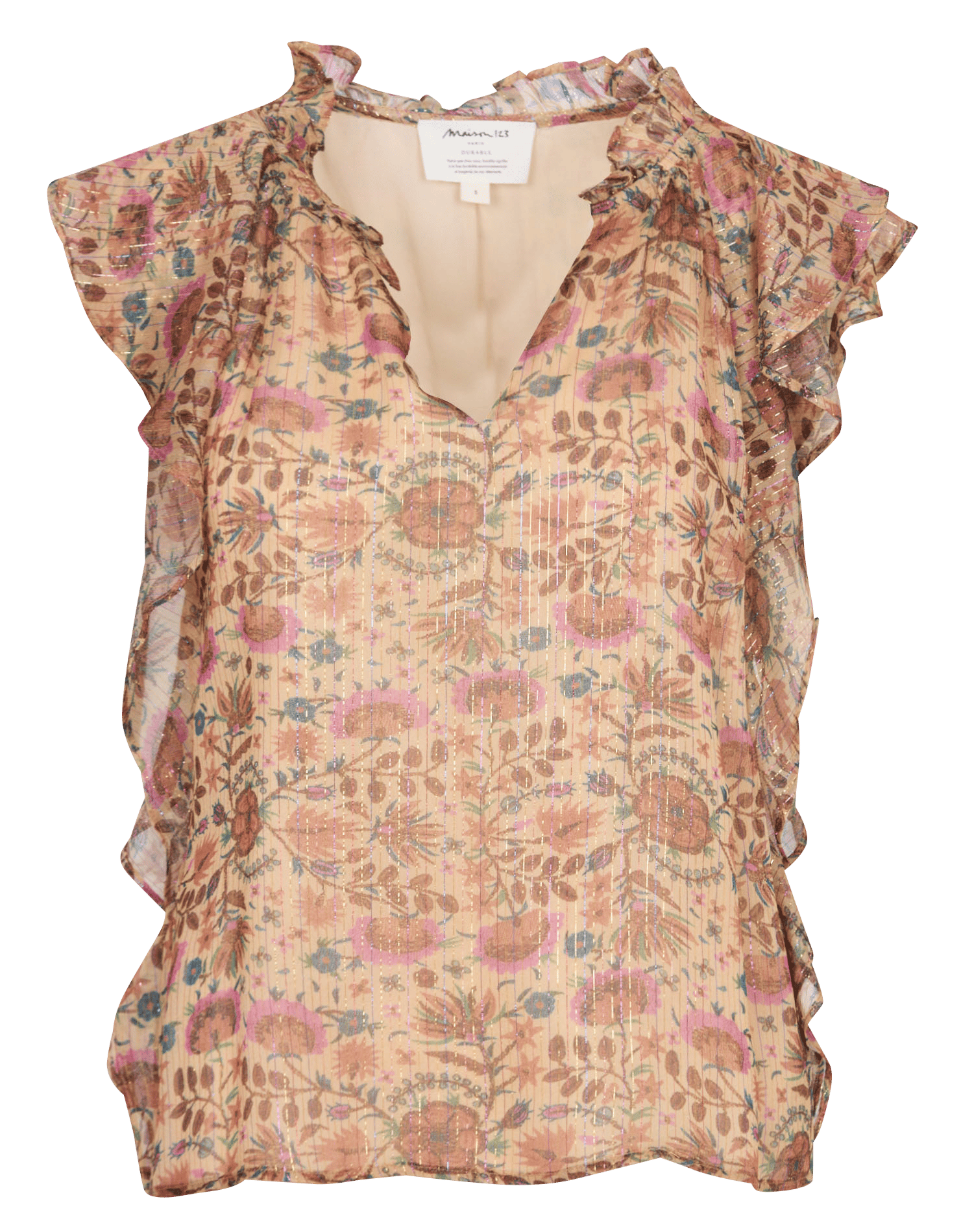 Top à imprimé fleuri  MAISON 123 Beige
