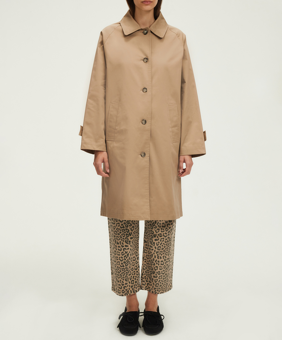 Trenchcoat mit Stehkragen aus Baumwollmischung PABLO Beige