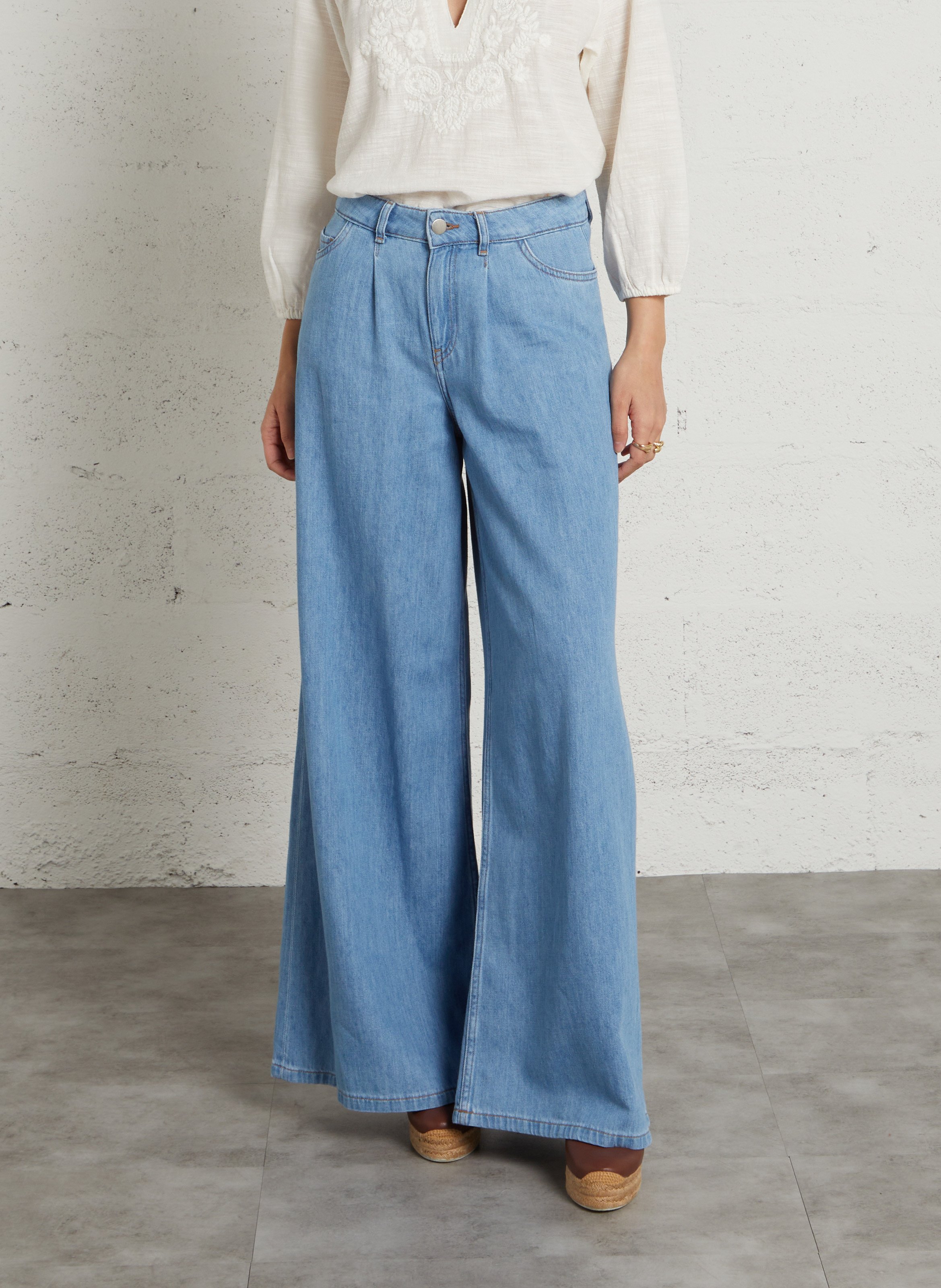 Wijde jeans - katoenblend MAISON 123 Blauw