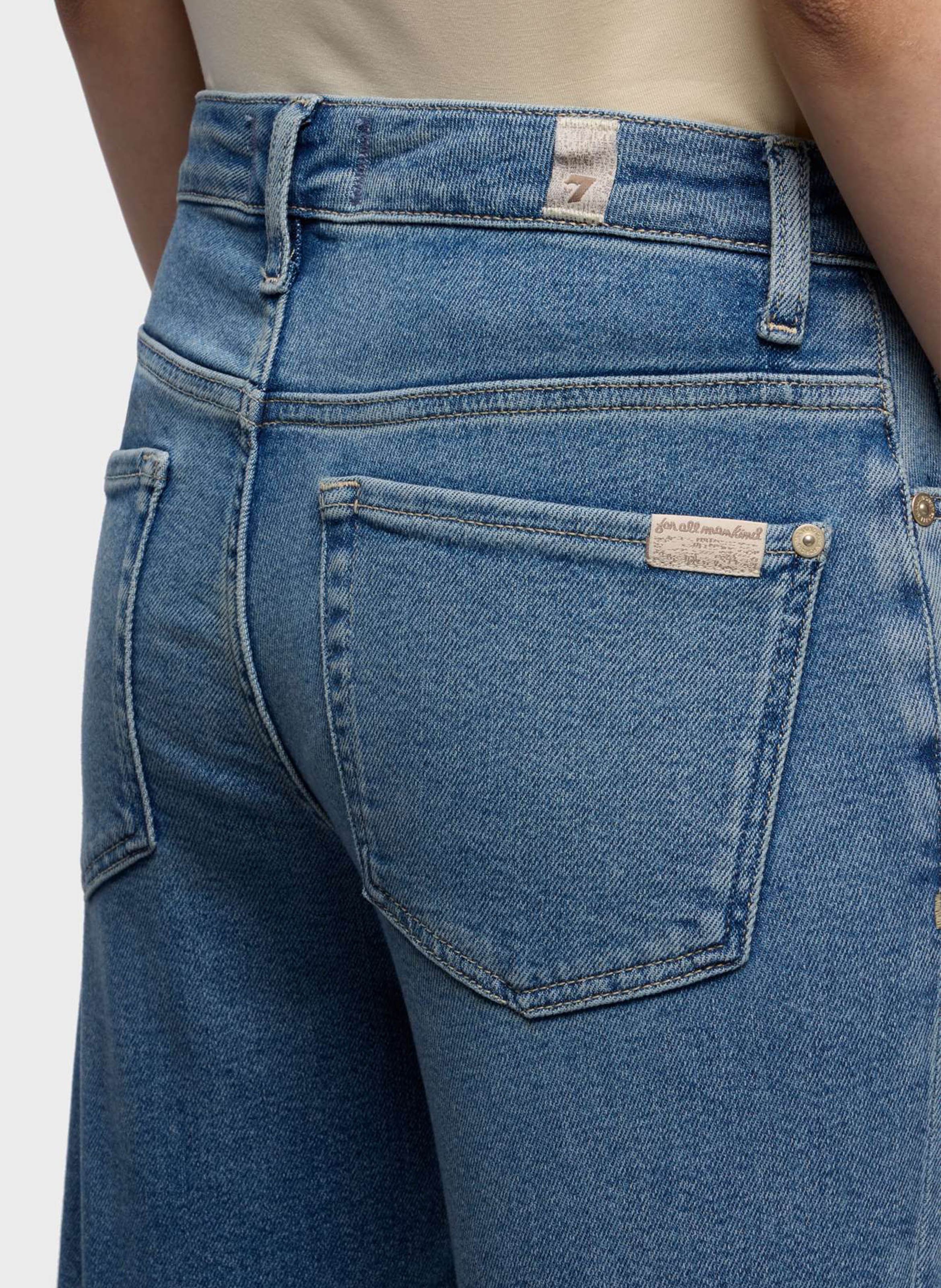 Jean large en coton mélangé 7 FOR ALL MANKIND Bleu