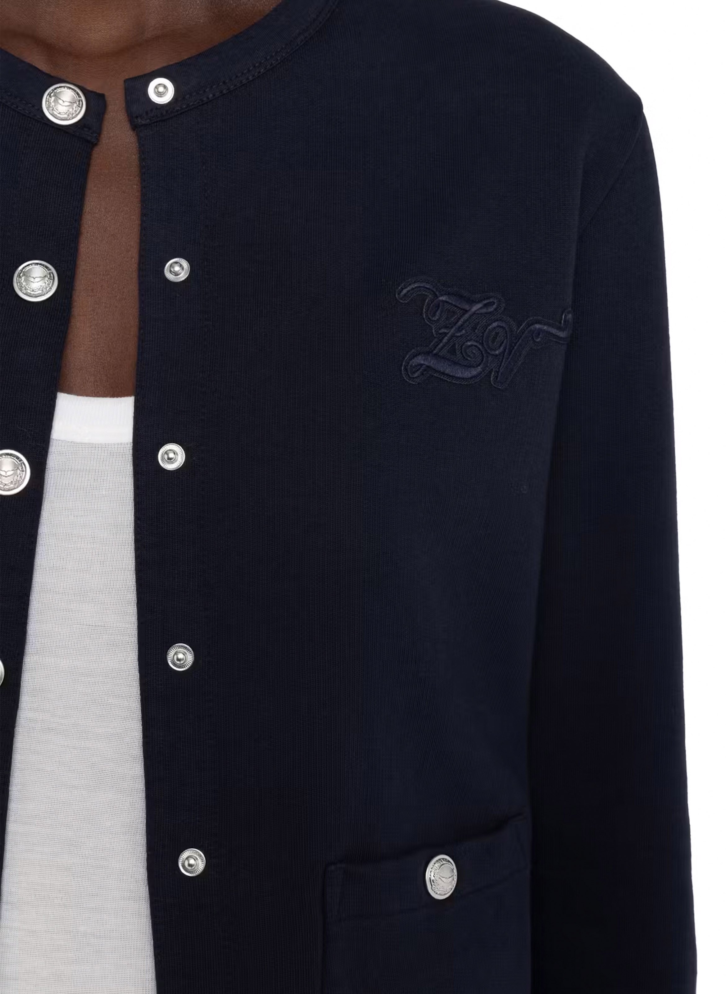 Solid Button-Up Cardigan ZADIG&VOLTAIRE Blue