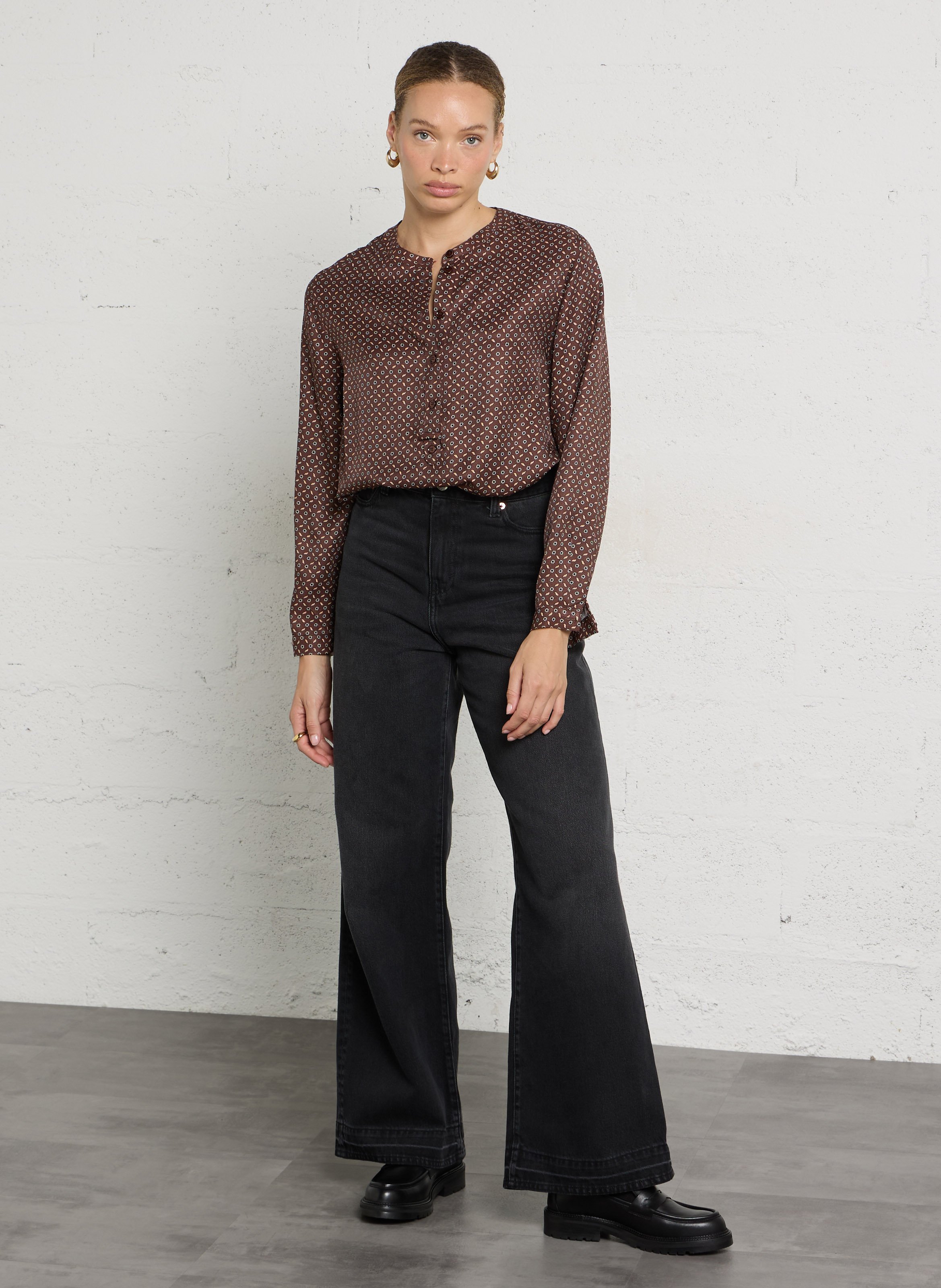 Wijde jeans - katoenblend BELLEROSE Zwart