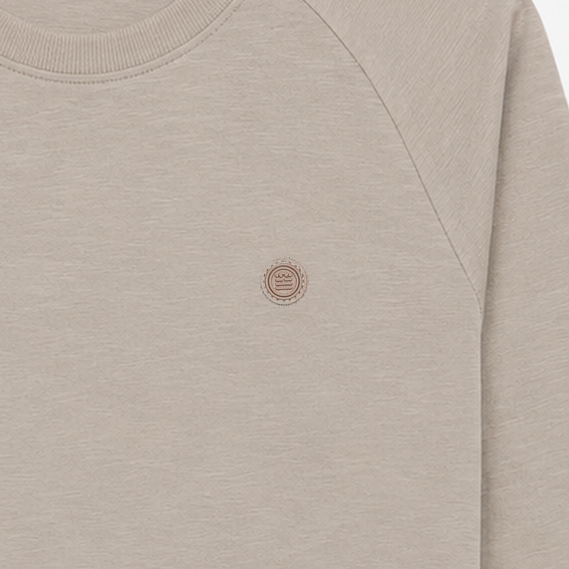Long-sleeved round neck waffle cotton t-shirt SERGE BLANCO Beige