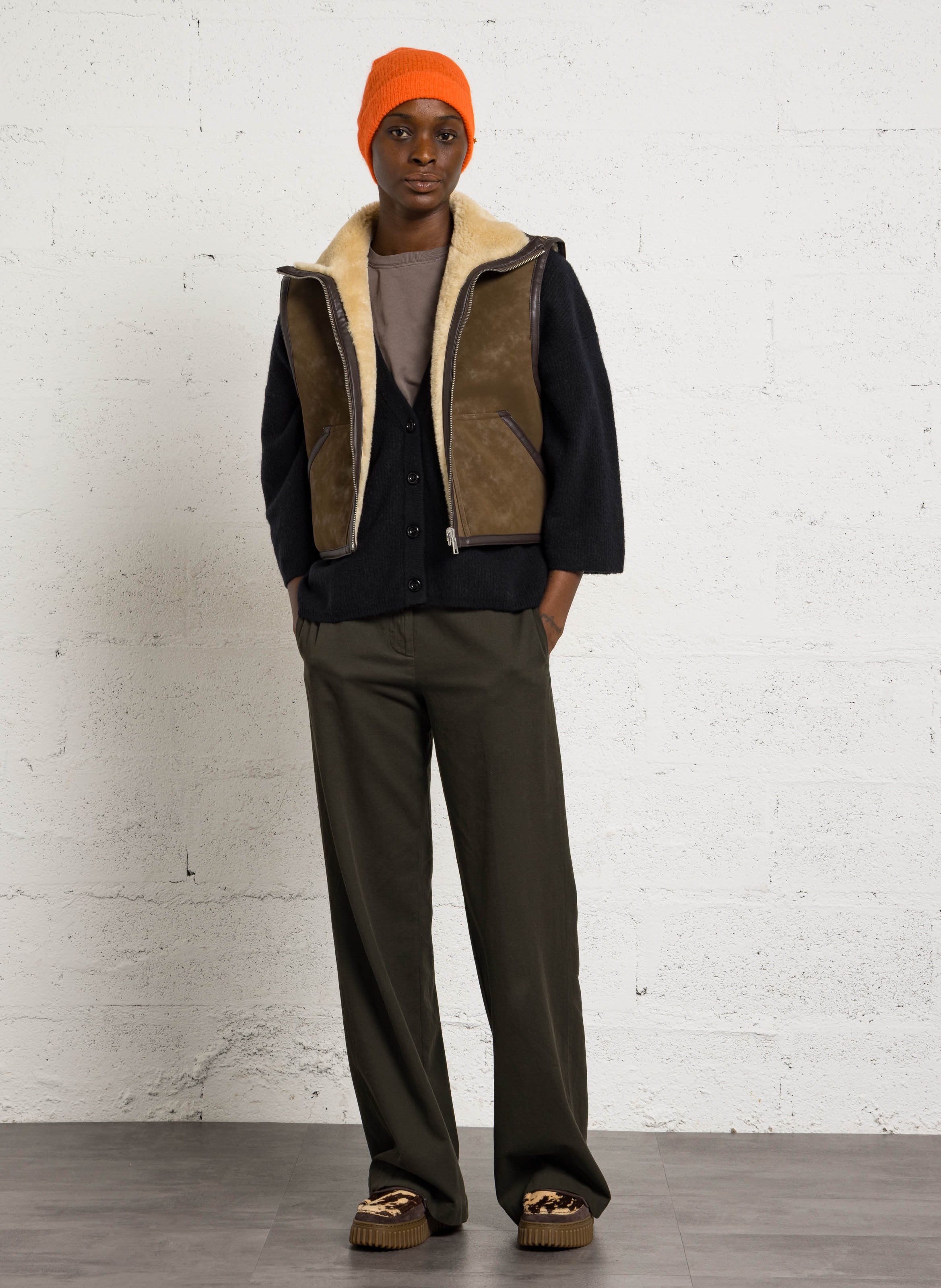 Veste col montant  BELLEROSE Kaki