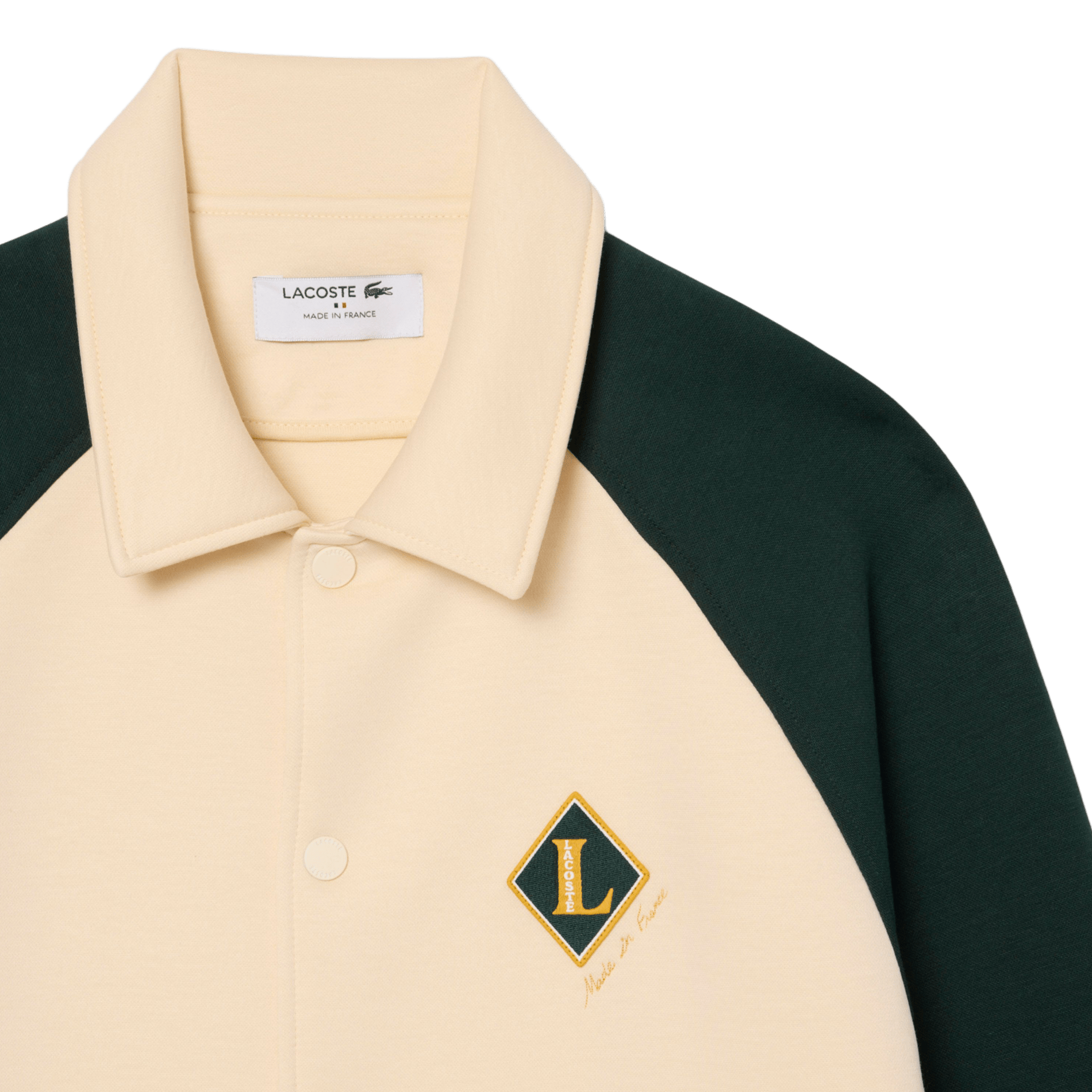 Gerade geschnittene Jacke aus Baumwoll-Mix mit klassischem Kragen LACOSTE Beige