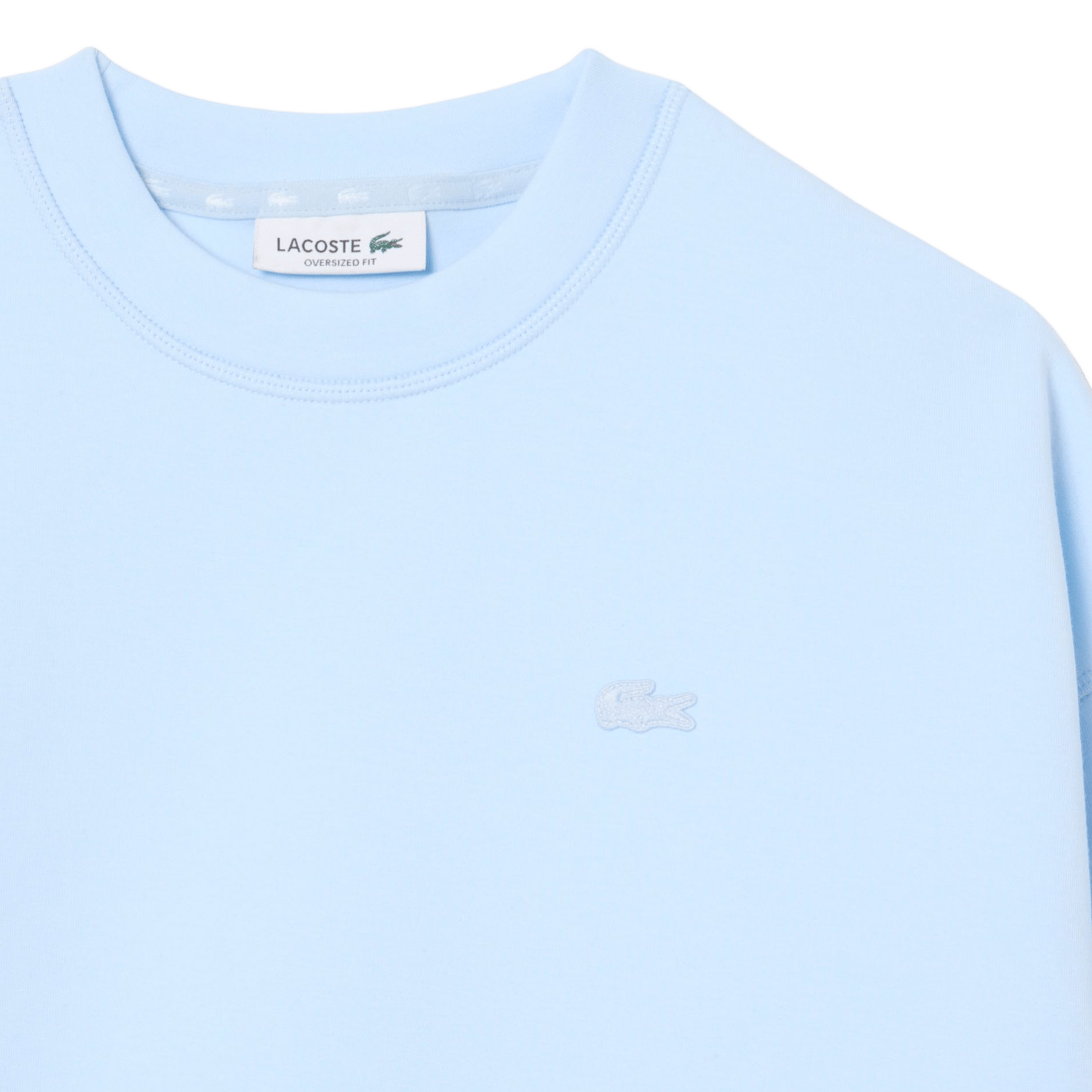 Oversized cotton-blend sweatshirt with round neck LACOSTE Blue