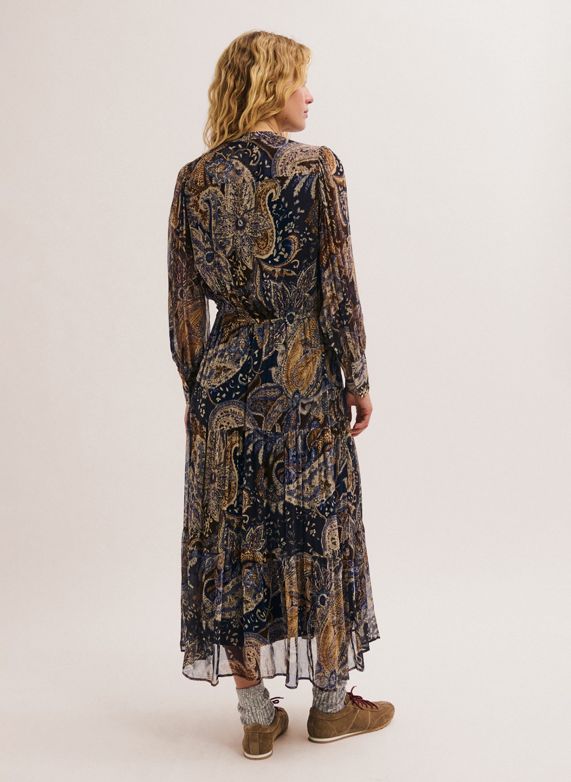 Long henley dress PABLO Blue